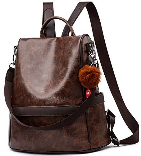 Only-bags.store Weicher PU-Leder-Rucksack Handtasche Umhängetasche Multifunktionale Anti-Diebstahl-Tasche Wasserdichter Rucksack