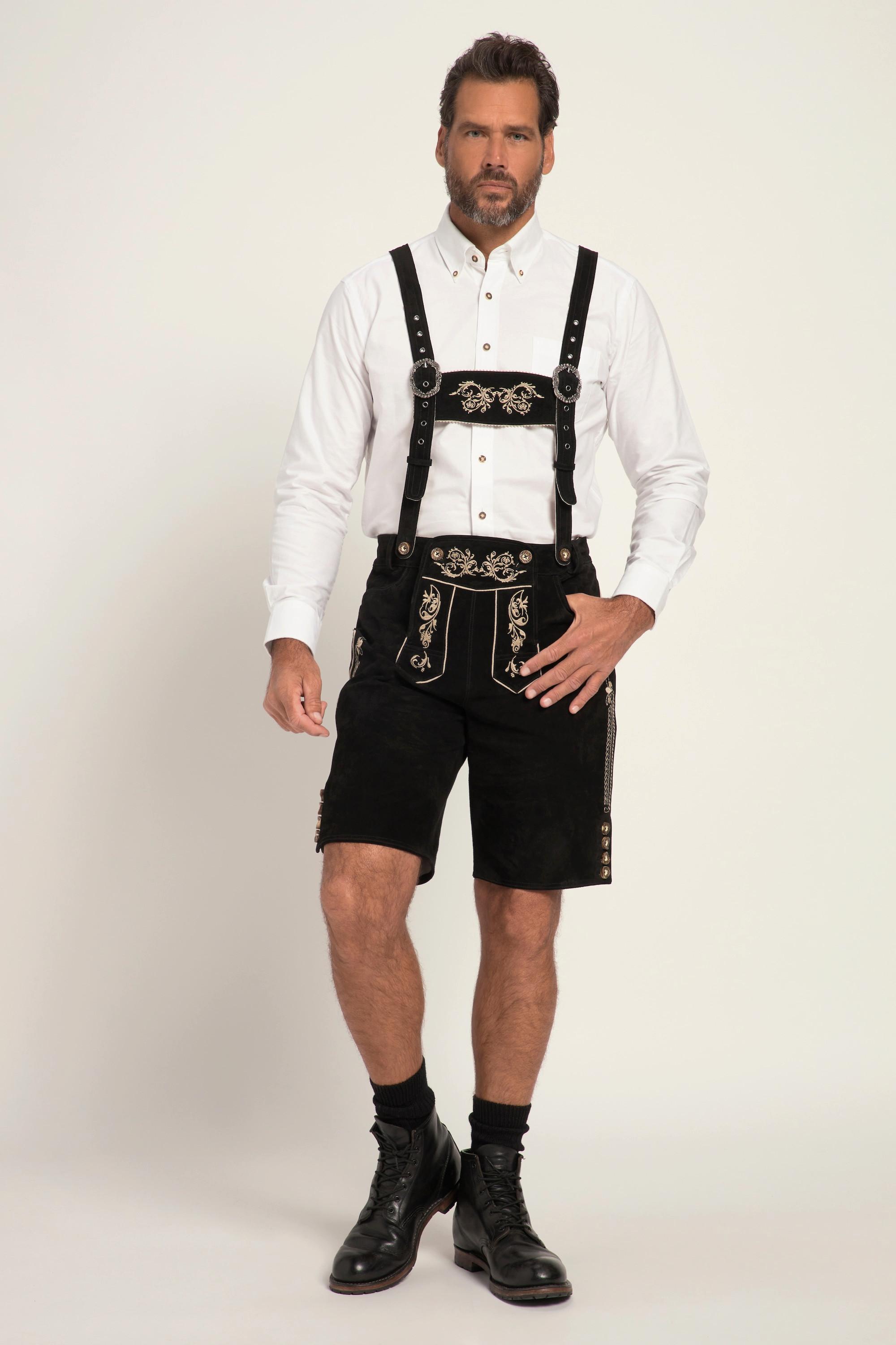 JP1880 Trachtenhose Echtes Leder Bestickt