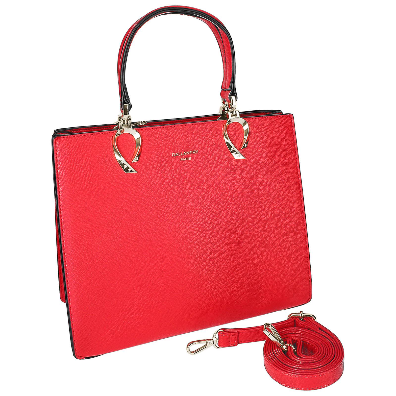 Gallantry Rote Handtasche aus genarbtem Kunstleder