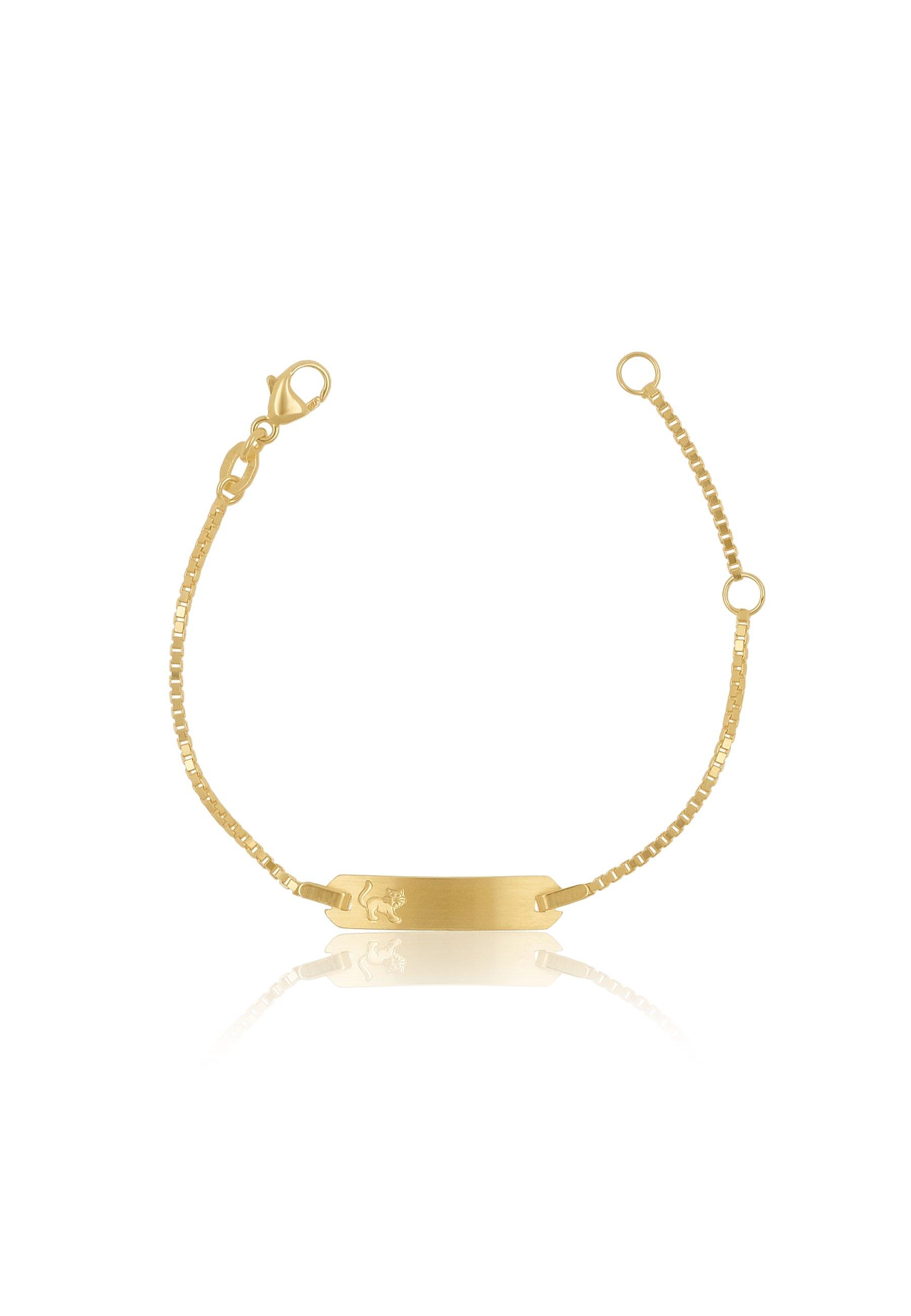MUAU Schmuck ID-Bracelet Venezianer Gelbgold 750 Katze, 1.1mm, 14cm