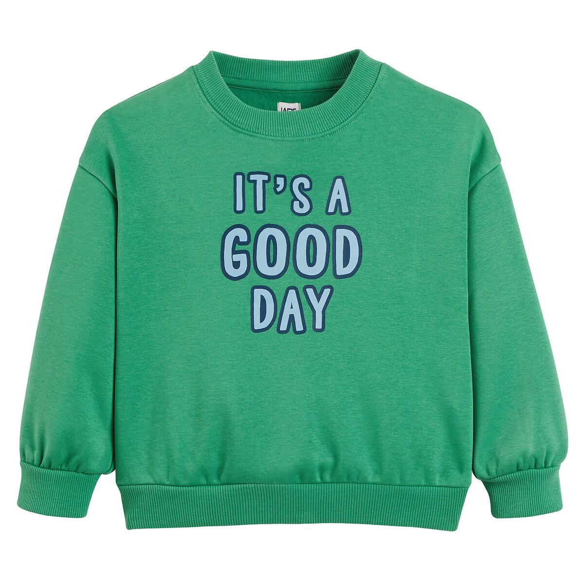 La Redoute Collections Sweatshirt mit rundem Ausschnitt und Message