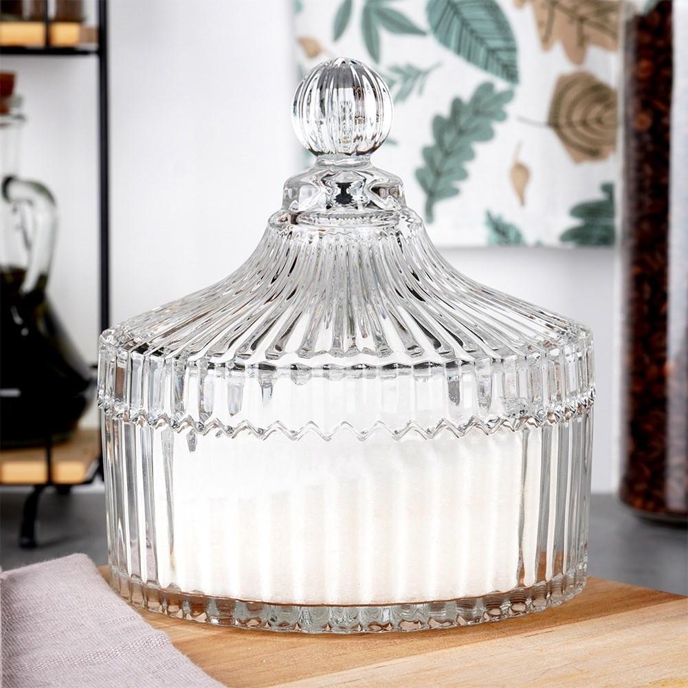 ALPINA Edle Zuckerdose aus Glas für Kerzen, Snacks und Süßigkeiten