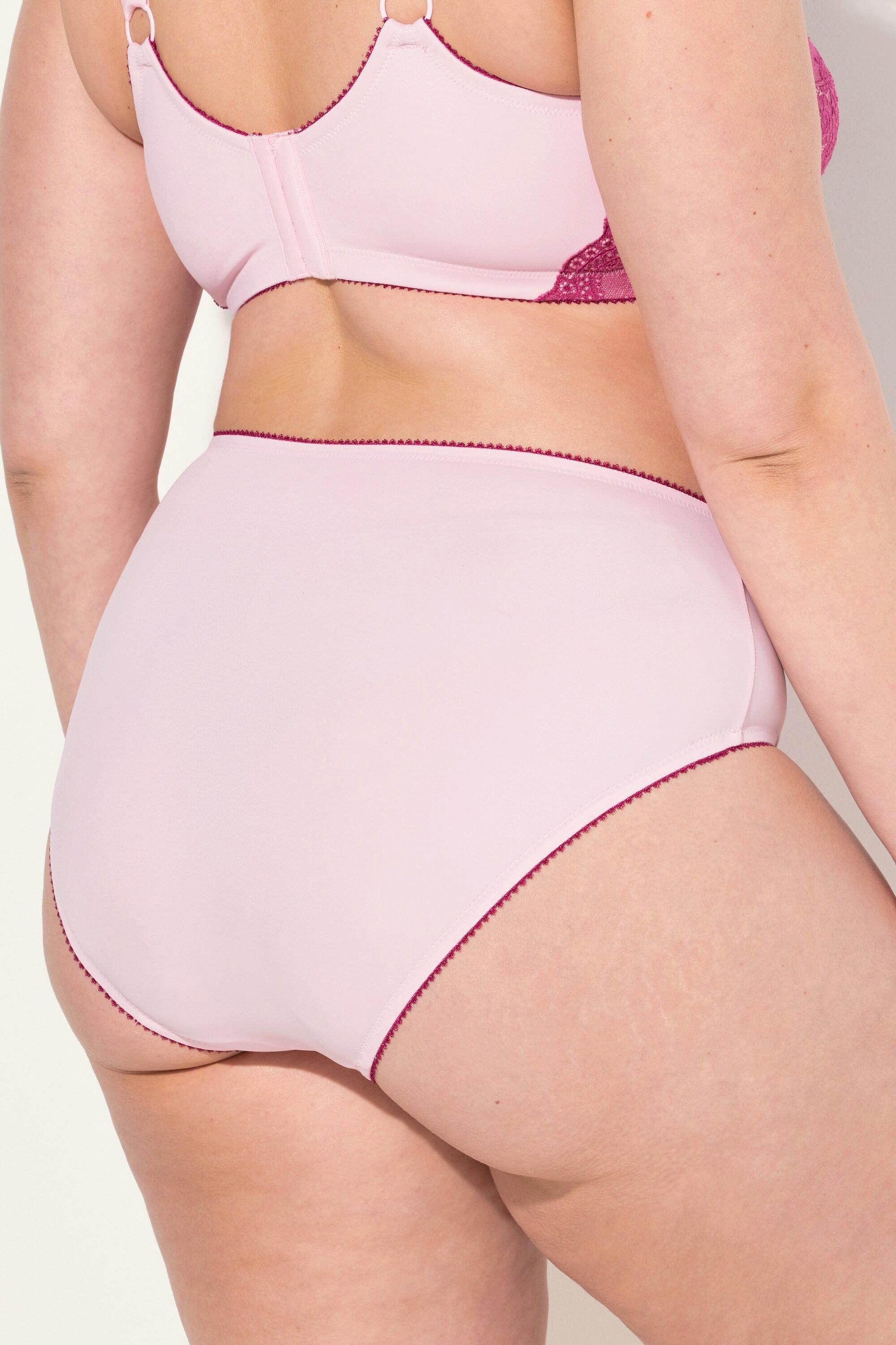 Ulla Popken Midislip, Mesh, Spitze, Mikrofaser, höher geschnitten