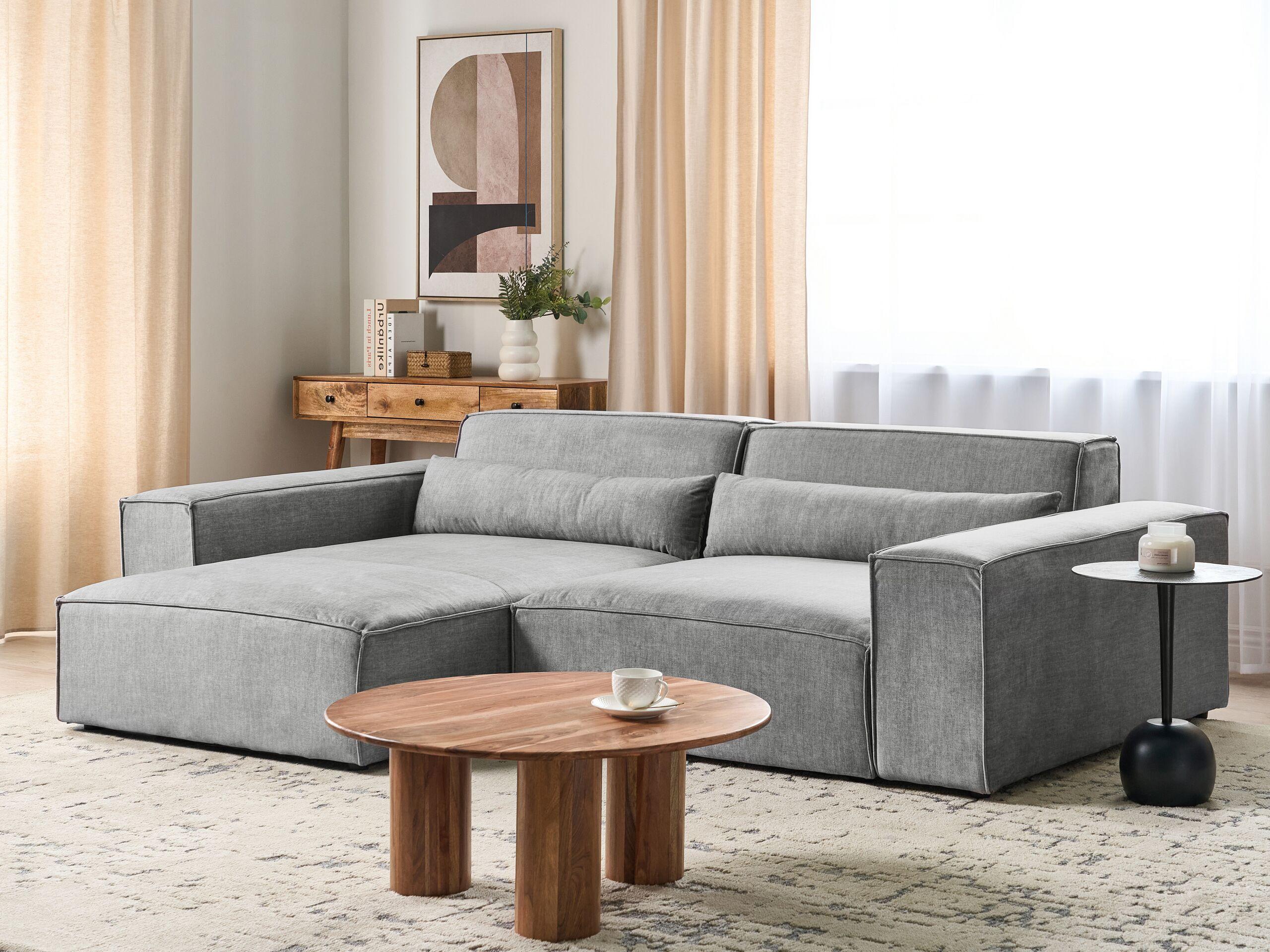 Beliani Ecksofa aus Polyester Modern HELLNAR