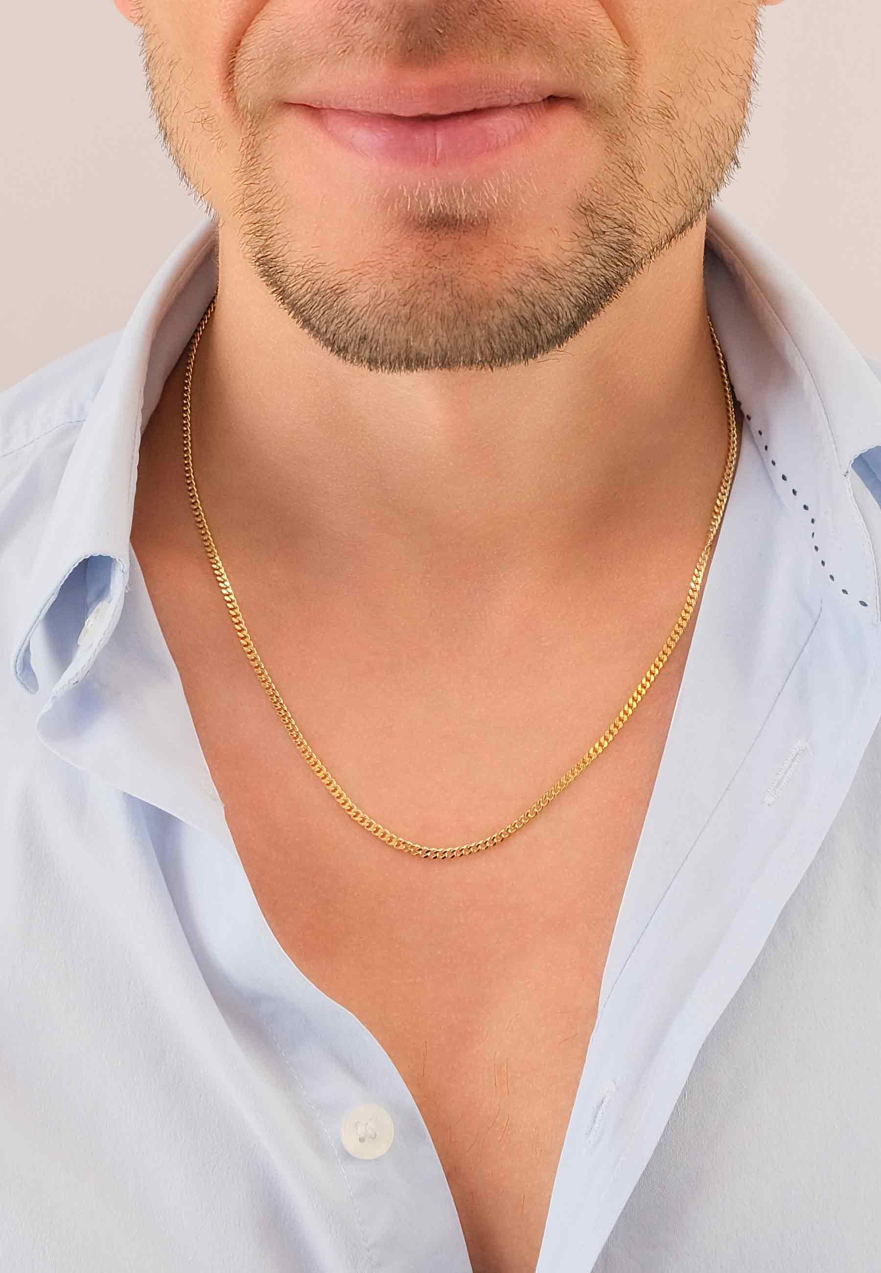 MUAU Schmuck Collier Panzer Gelbgold 750, 2.7mm, 55cm