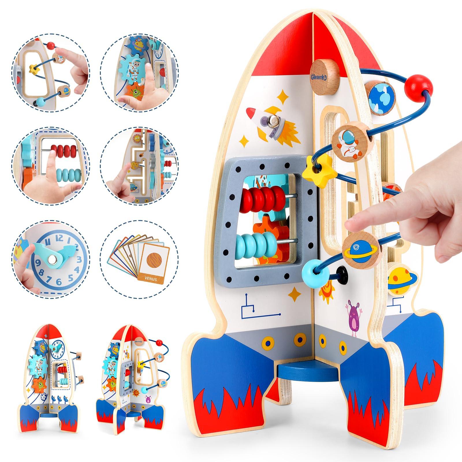 Activity-board Raketenspielzeug Motorik-Würfel, Baby-Holzspielzeug, Motorik-Würfel, 6-in-1