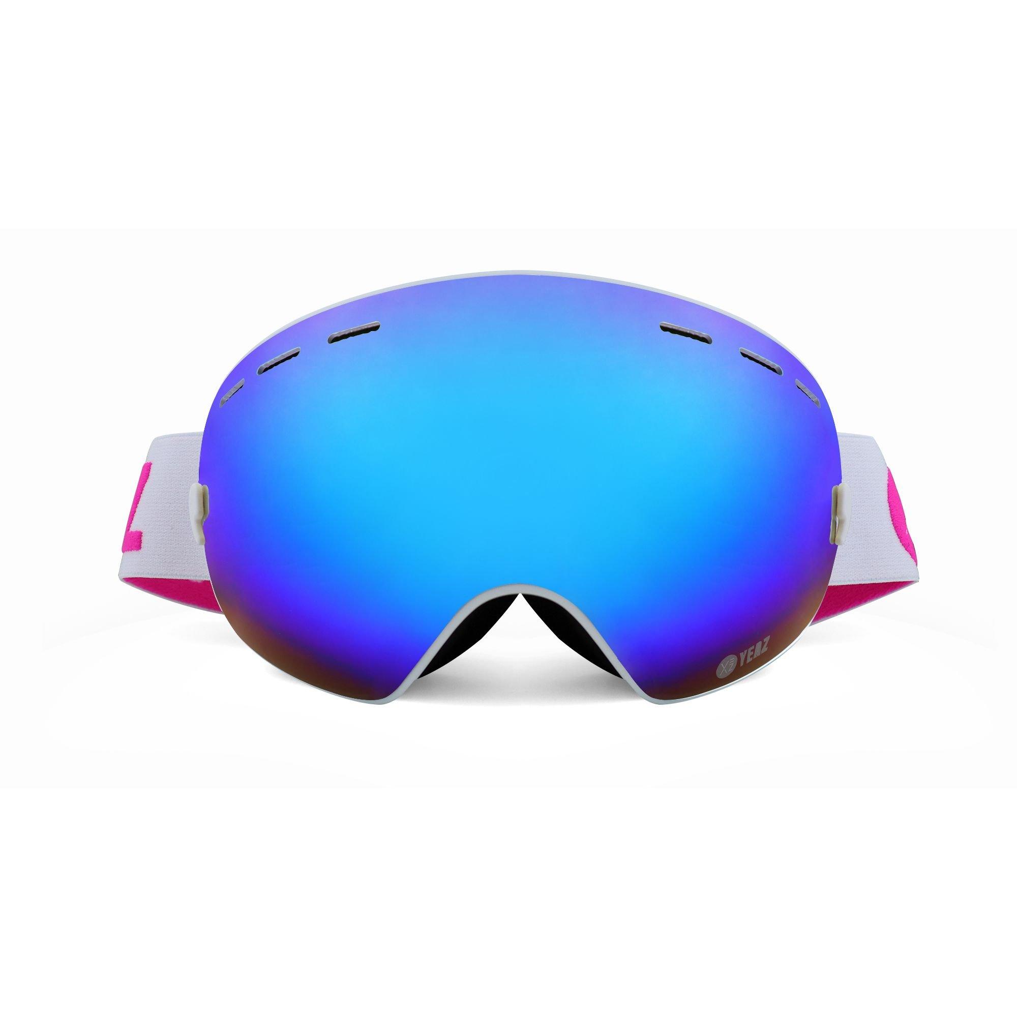 YEAZ XTRM-SUMMIT Ski- Snowboardbrille mit Rahmen blau/pink verspiegelt