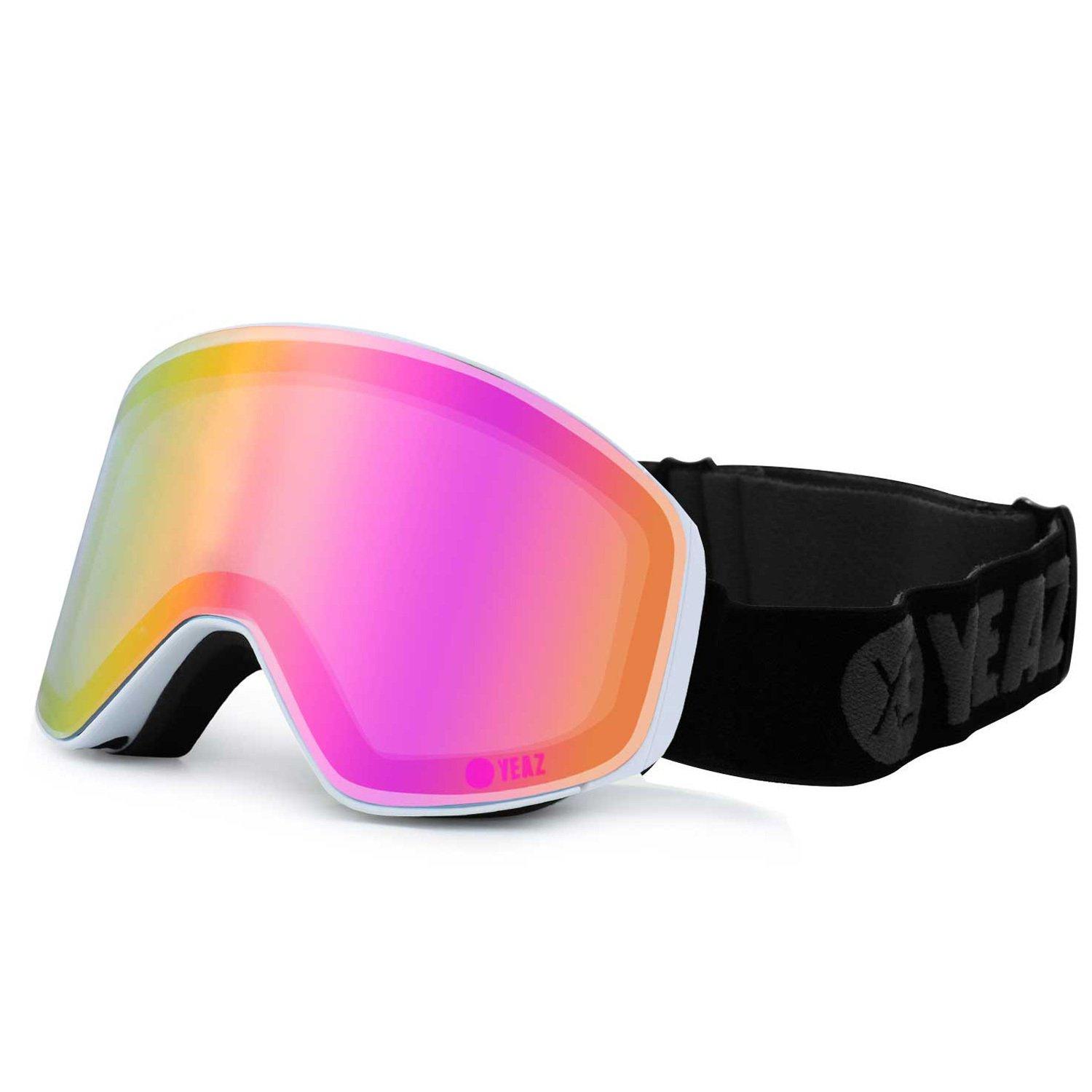YEAZ APEX Magnet-Ski-Snowboardbrille pink verspiegelt/weiß
