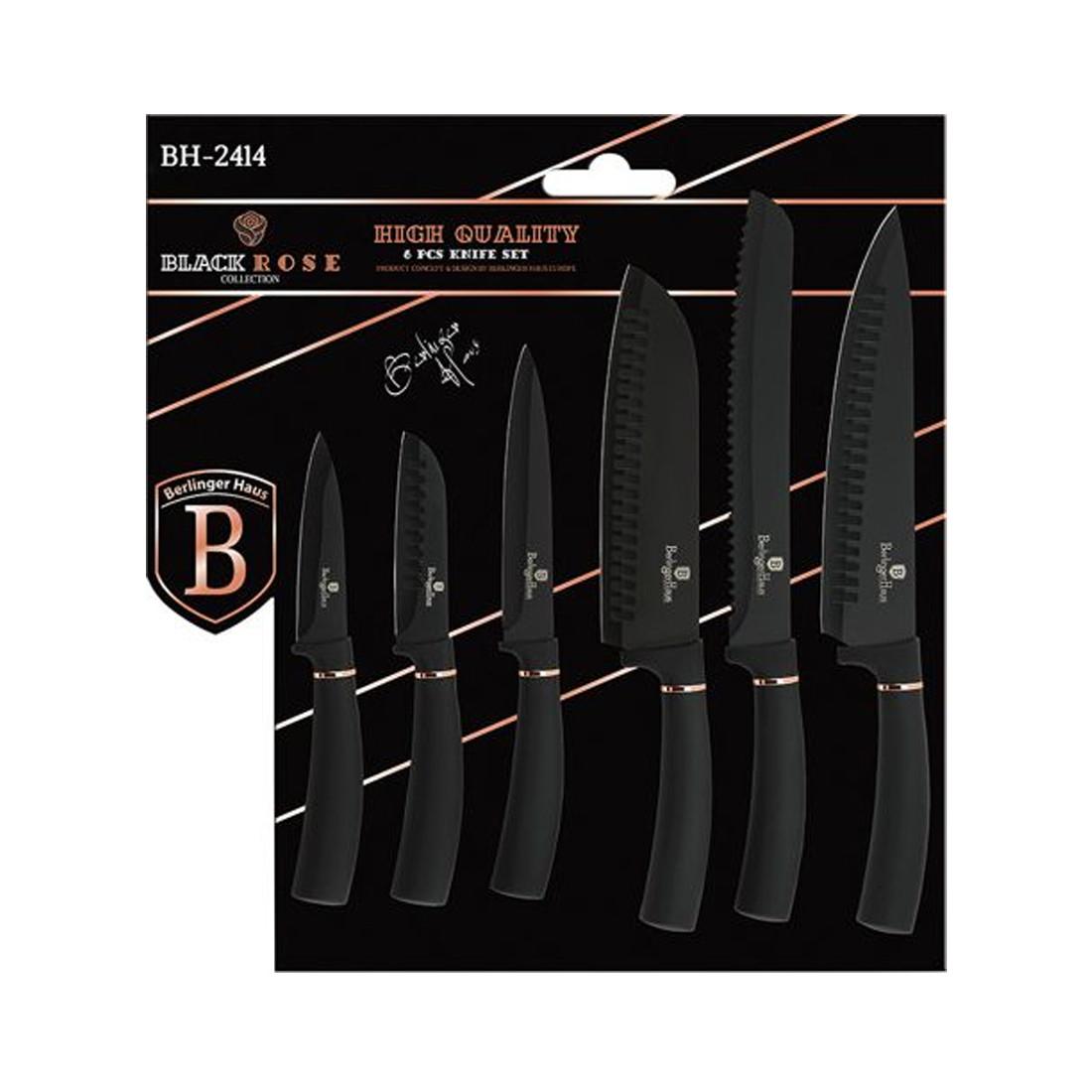 Berlinger Haus 6-teiliges Messerset Black Rose Collection