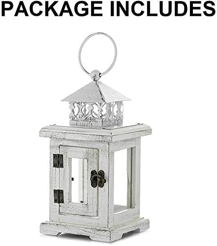 Alopini Holz Laterne Kerzenhalter Laterne Garten Laterne - Dekorative rustikale Distressed Vintage