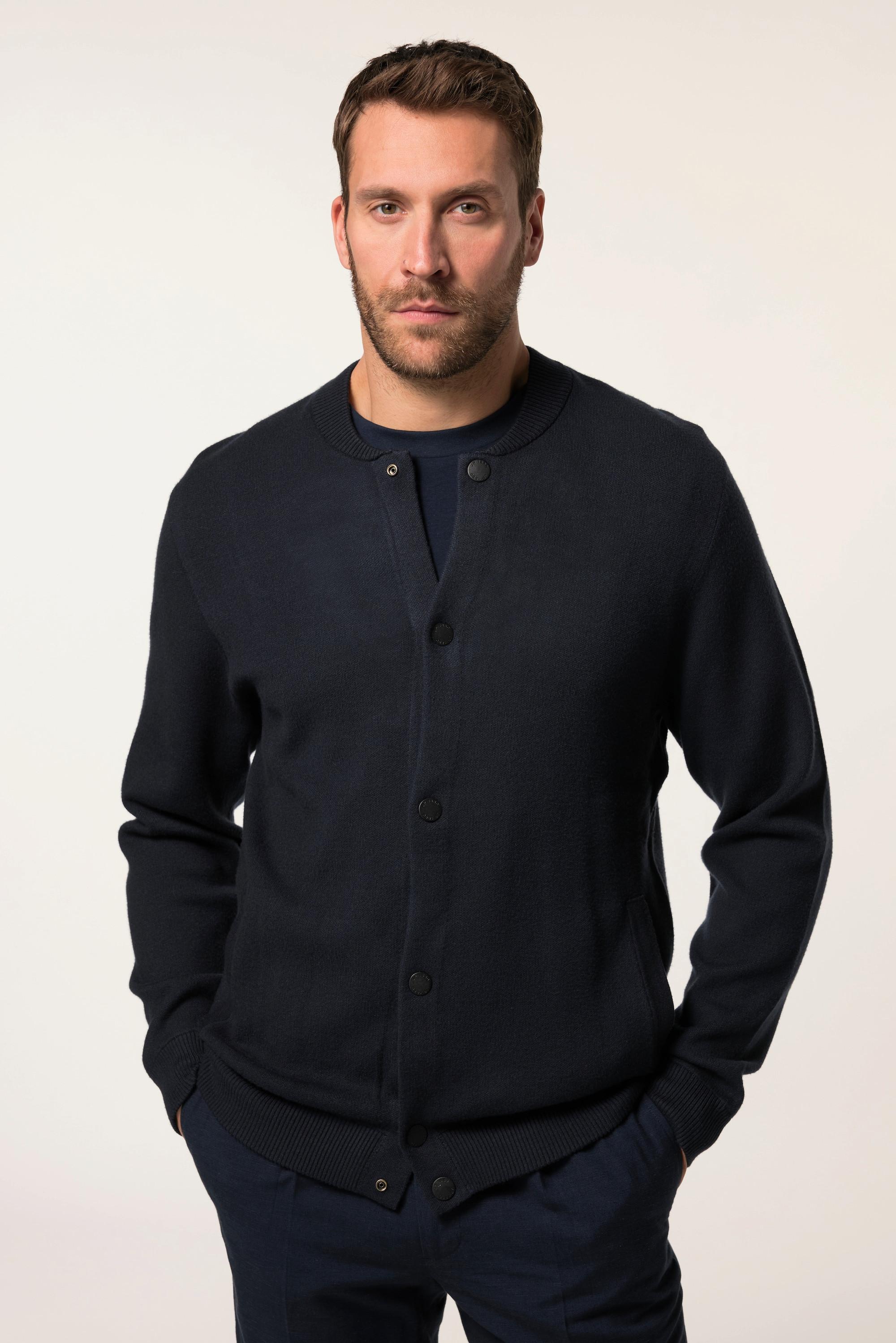 JP1880 Strickjacke FLEXNAMIC®, Collegekragen, 2 Taschen, bis 7 XL