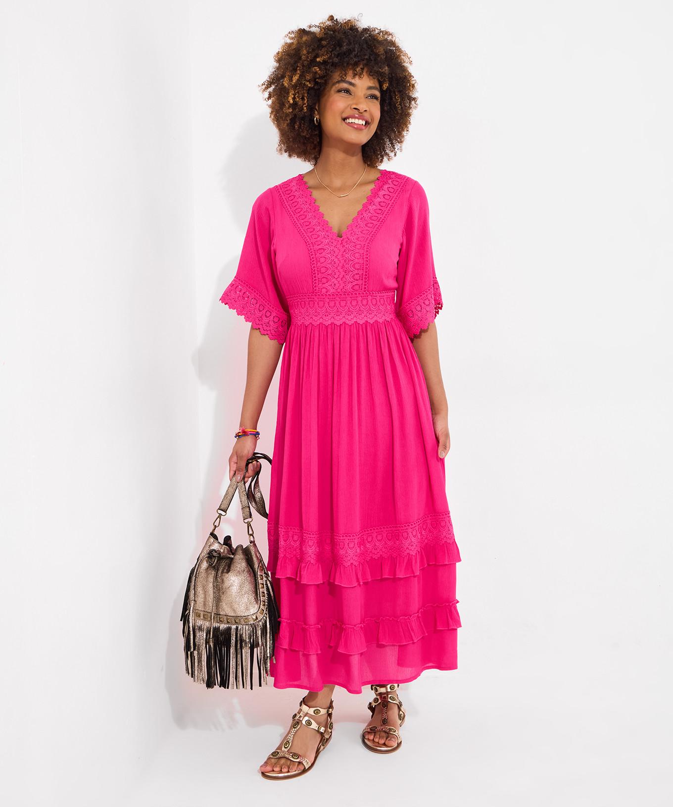 Joe Browns PETITE Boho Maxikleid mit Spitzenbesatz