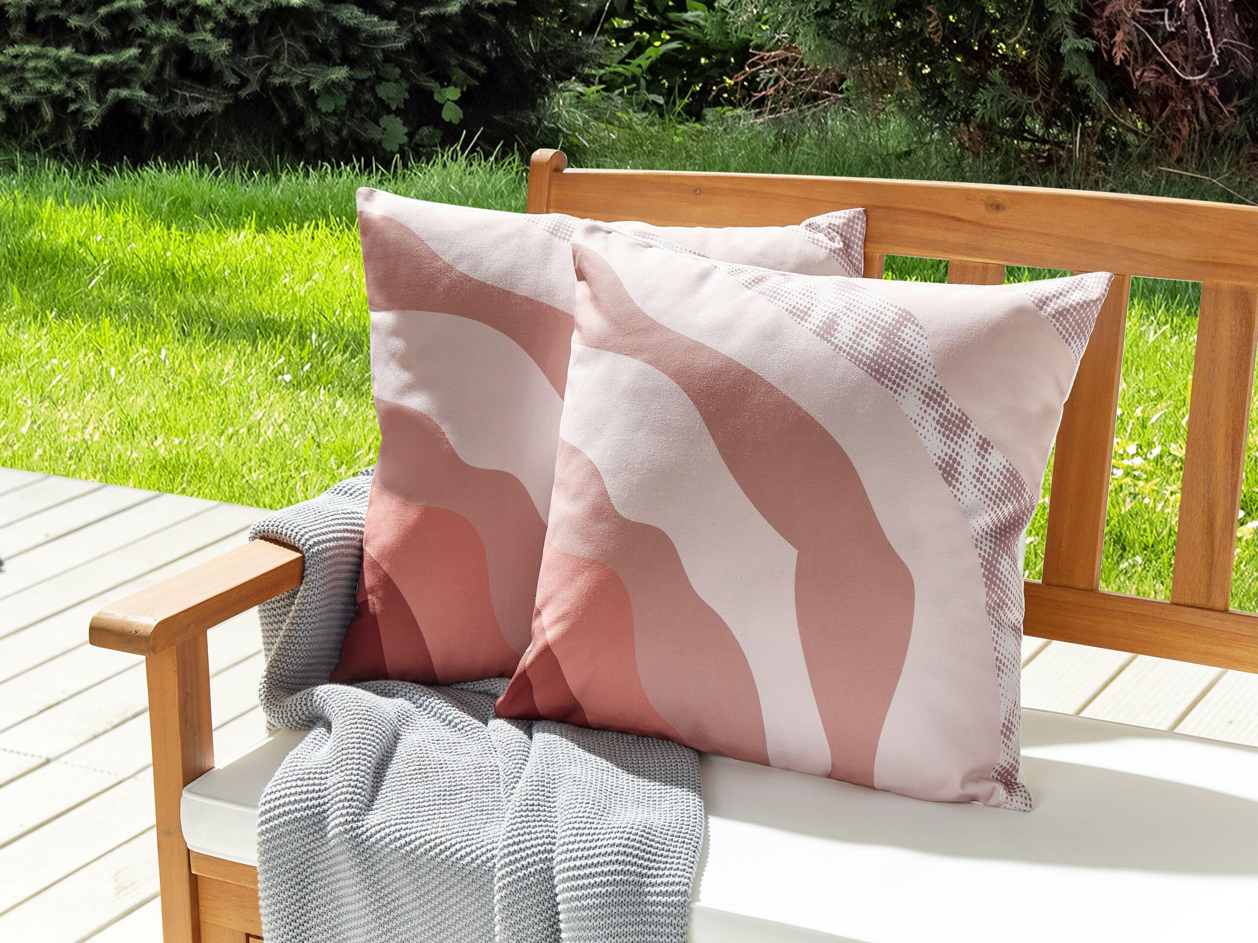 Beliani Gartenkissen 2er Set aus Polyester Minimalistisch CAMPEI