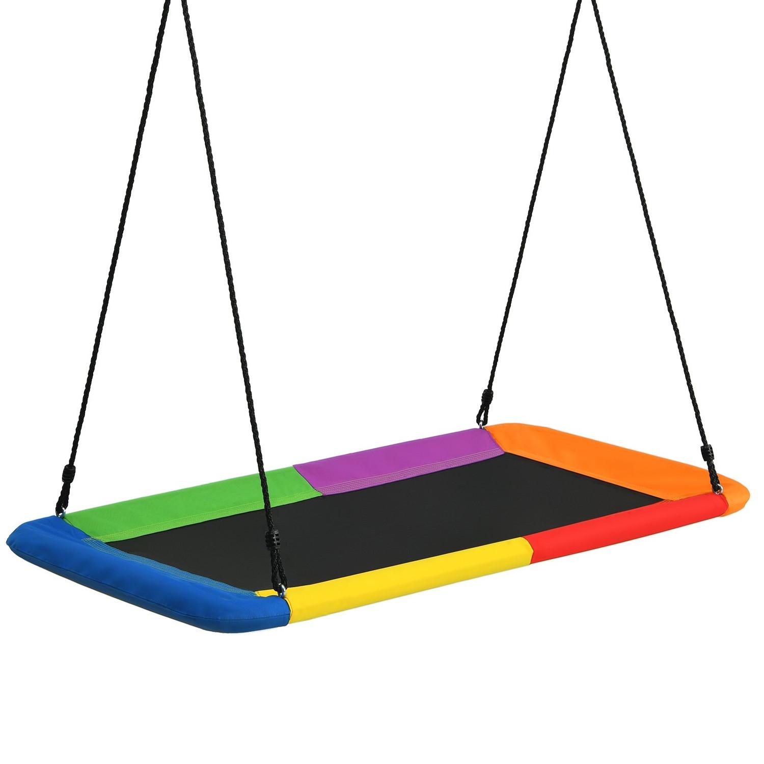 Northix 100-180cm Baumschaukel, Schaukel für Kinder Nestschaukel Baumschaukel mit verstellbaren Seilen Bunt