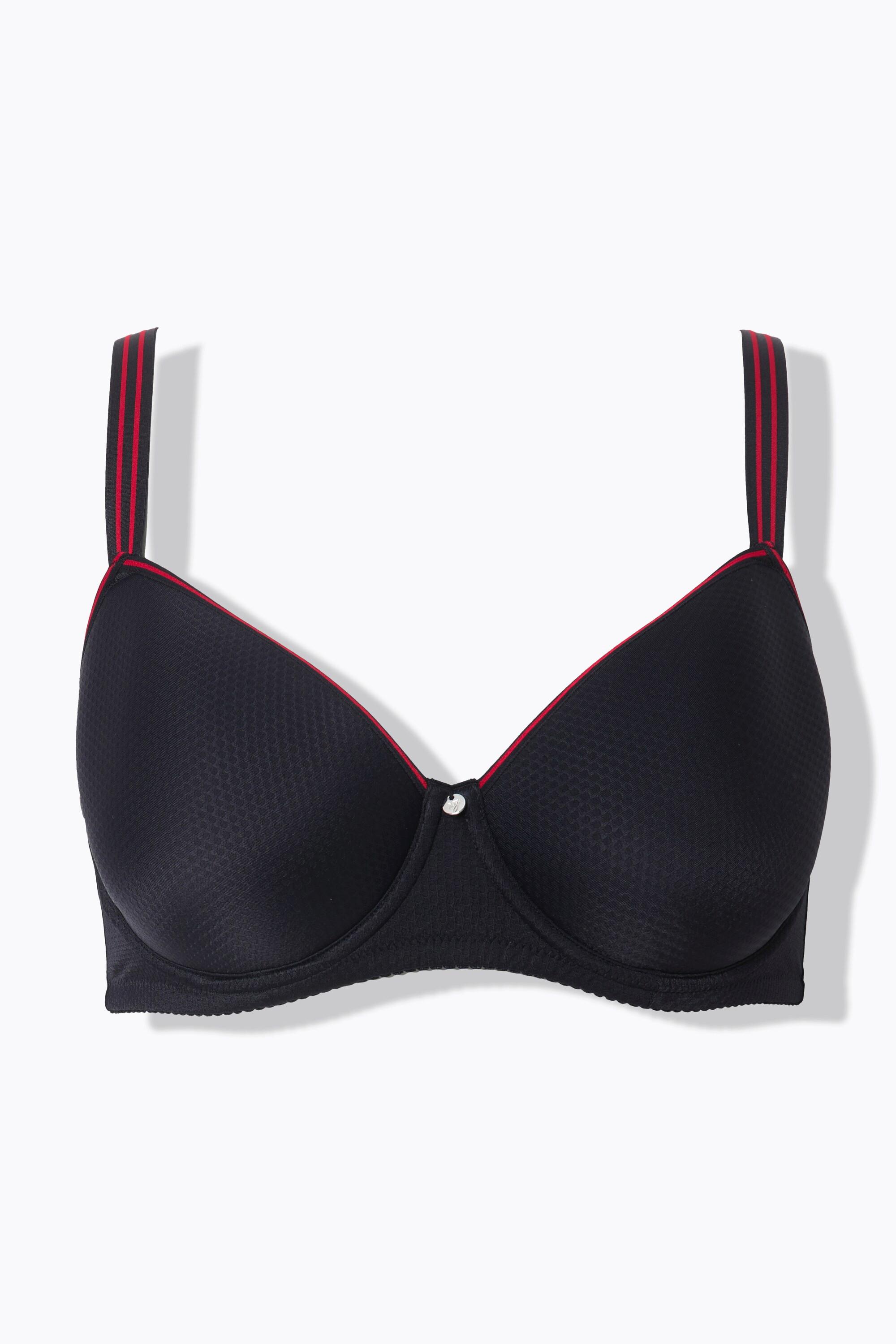 Ulla Popken Bügel-BH, Jacquard-Muster, Spacer-Schale, Cup C - D