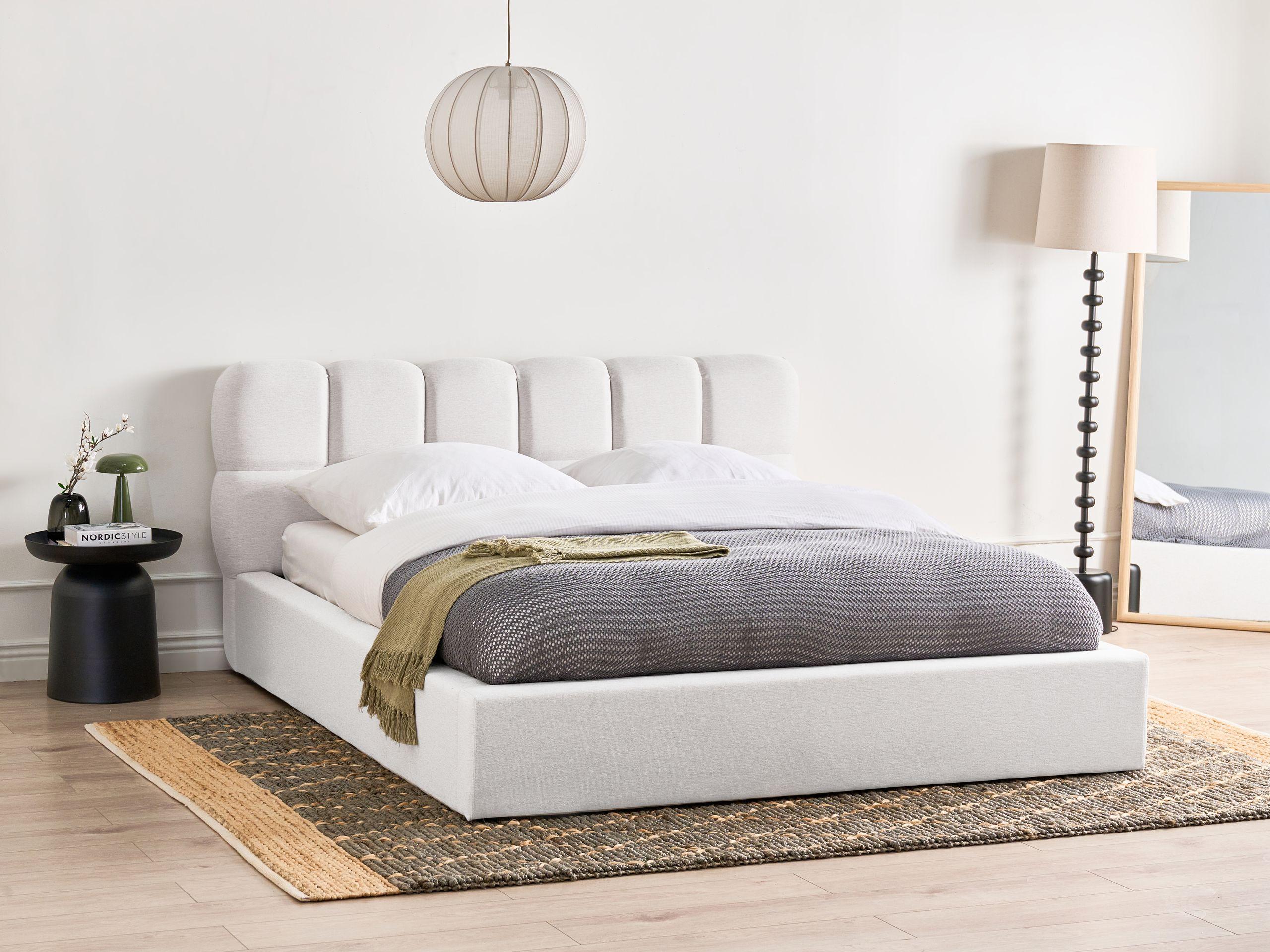 Beliani Bett mit Stauraum aus Polyester Modern BASTON