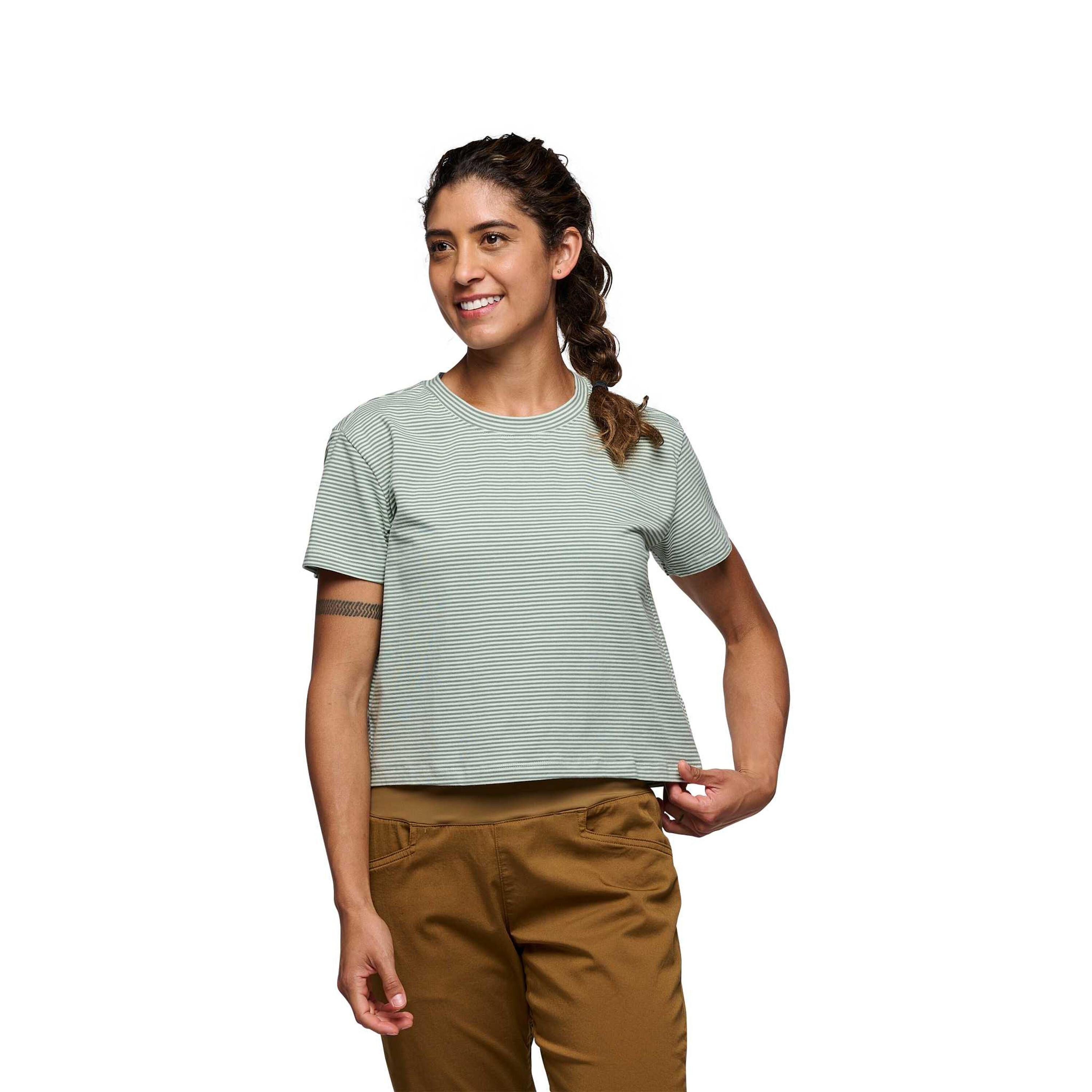 Black Diamond Gestreiftes Back Diamond Crop T-Shirt