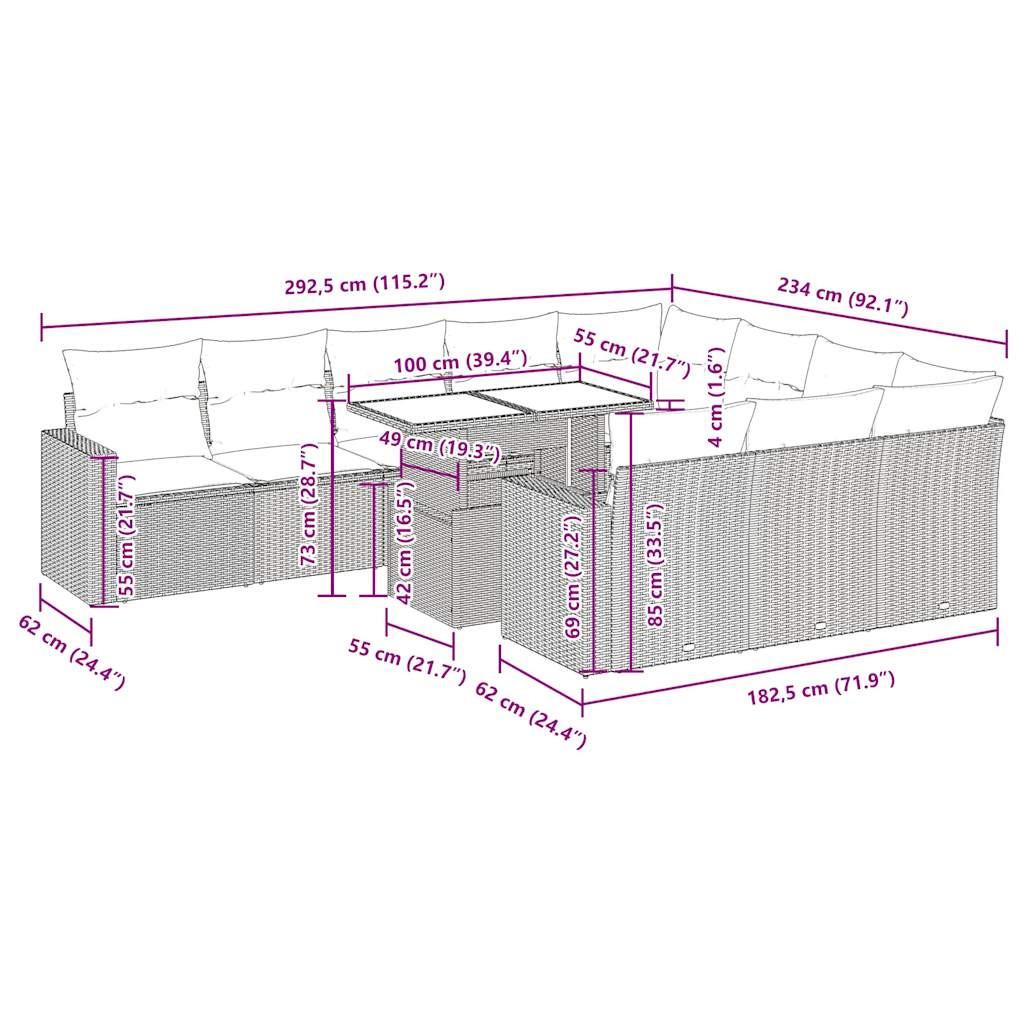VidaXL Gartensofa set poly-rattan