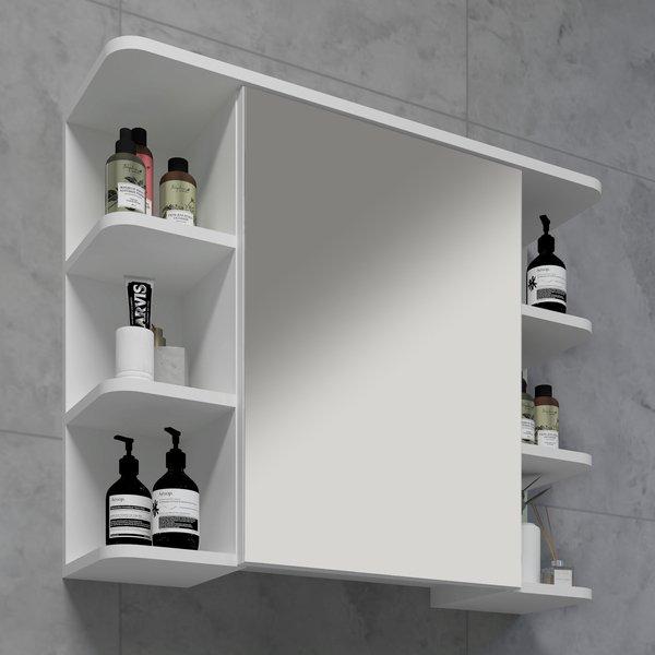 VCM Badspiegel Wandspiegel Hängespiegel Spiegelschrank Badezimmer Ablage Nilosi