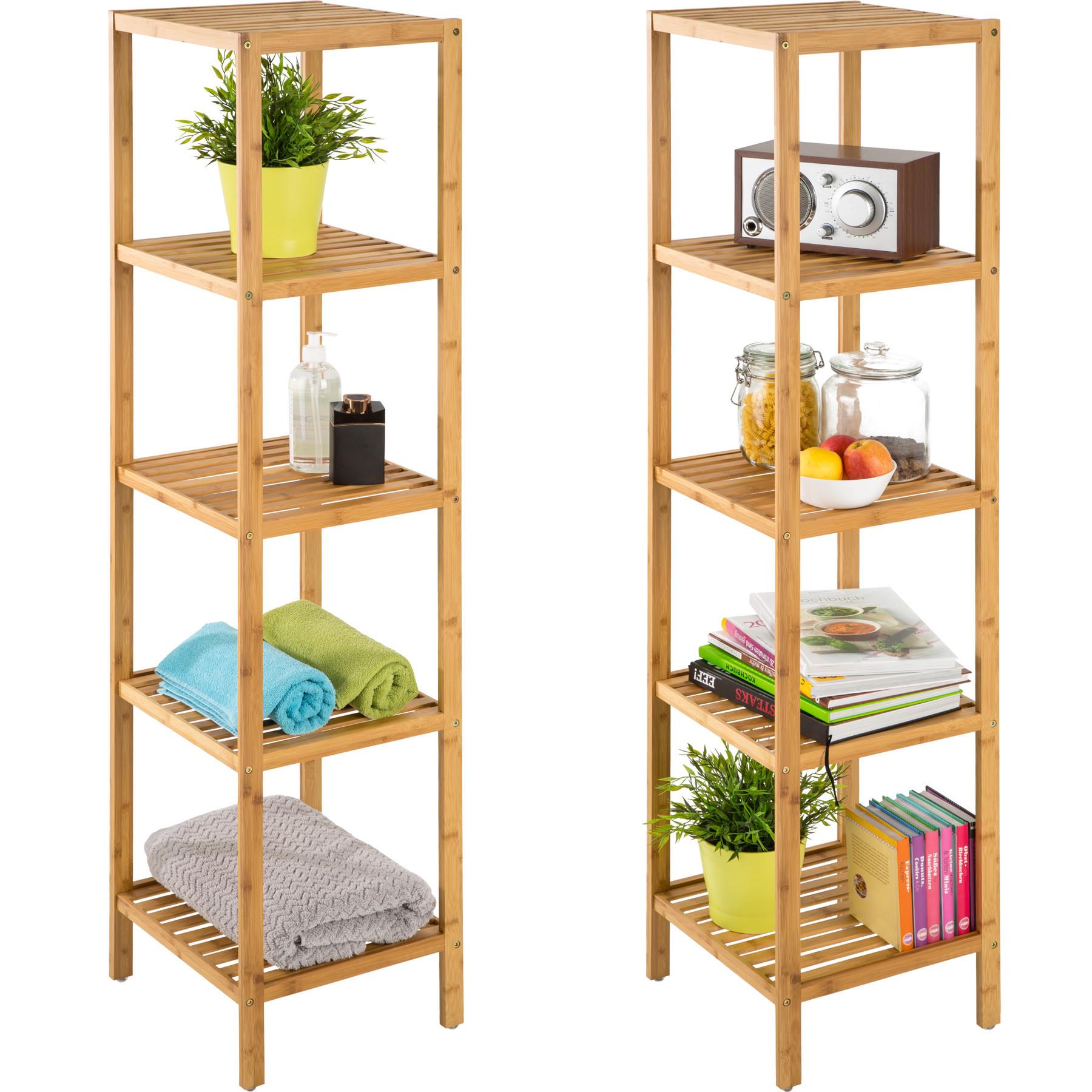 Tectake Bambus Standregal 5 Böden 33x33x141cm