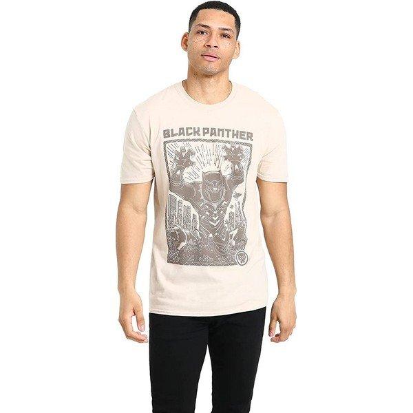 Black Panther Black Panther Linolschnitt Design Regular Fit T-Shirt