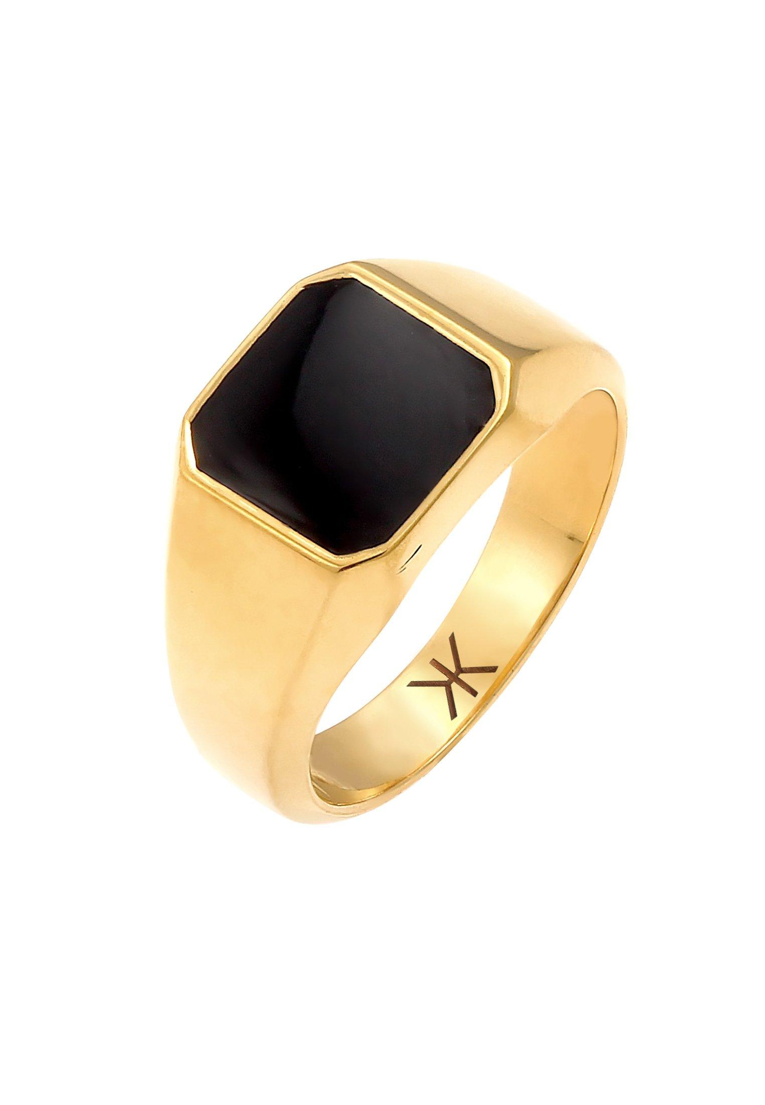 Kuzzoi Ring Siegelring Emaille Schwarz Basic