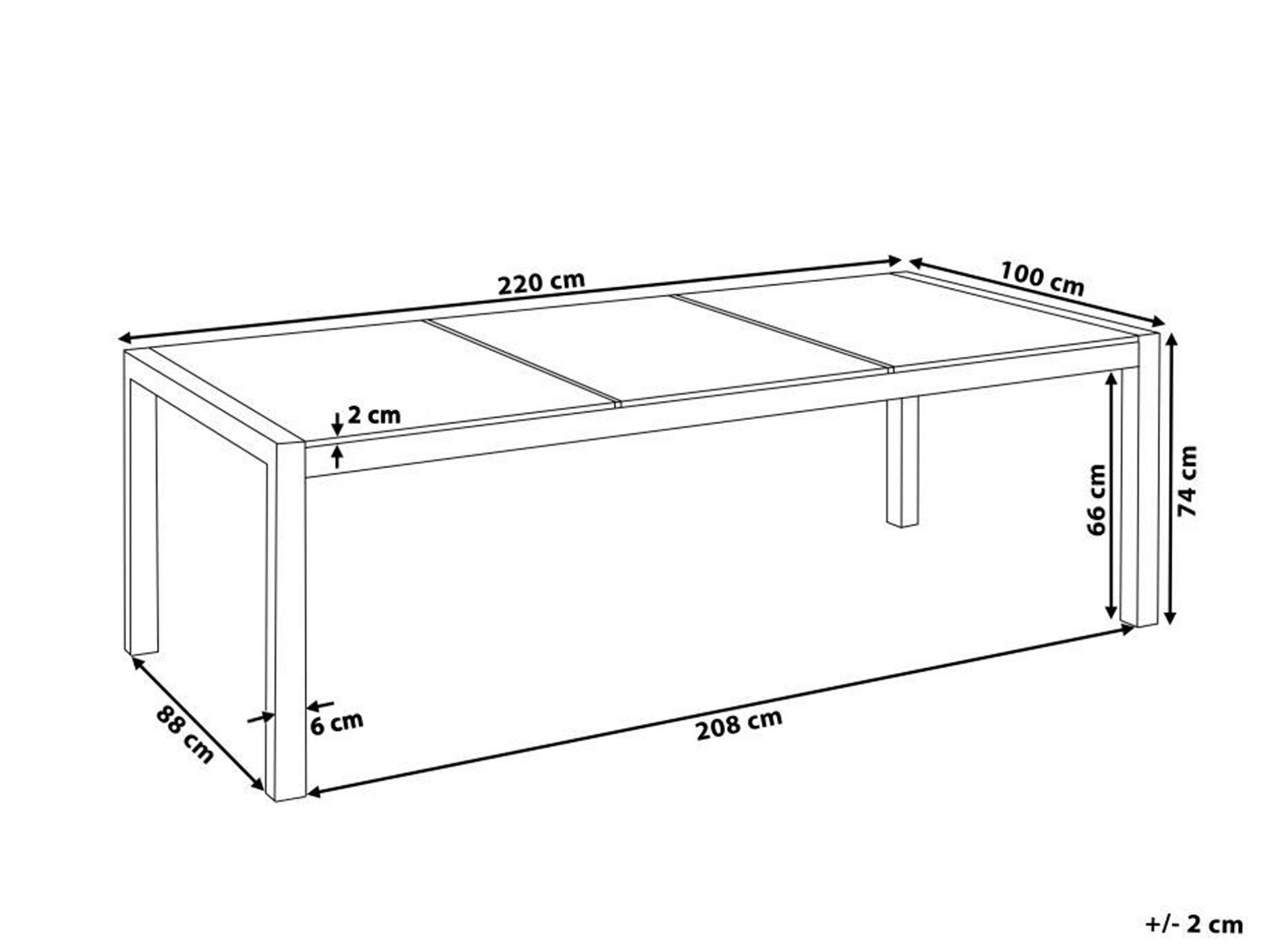 Beliani Gartentisch aus Sicherheitsglas Industriell GROSSETO