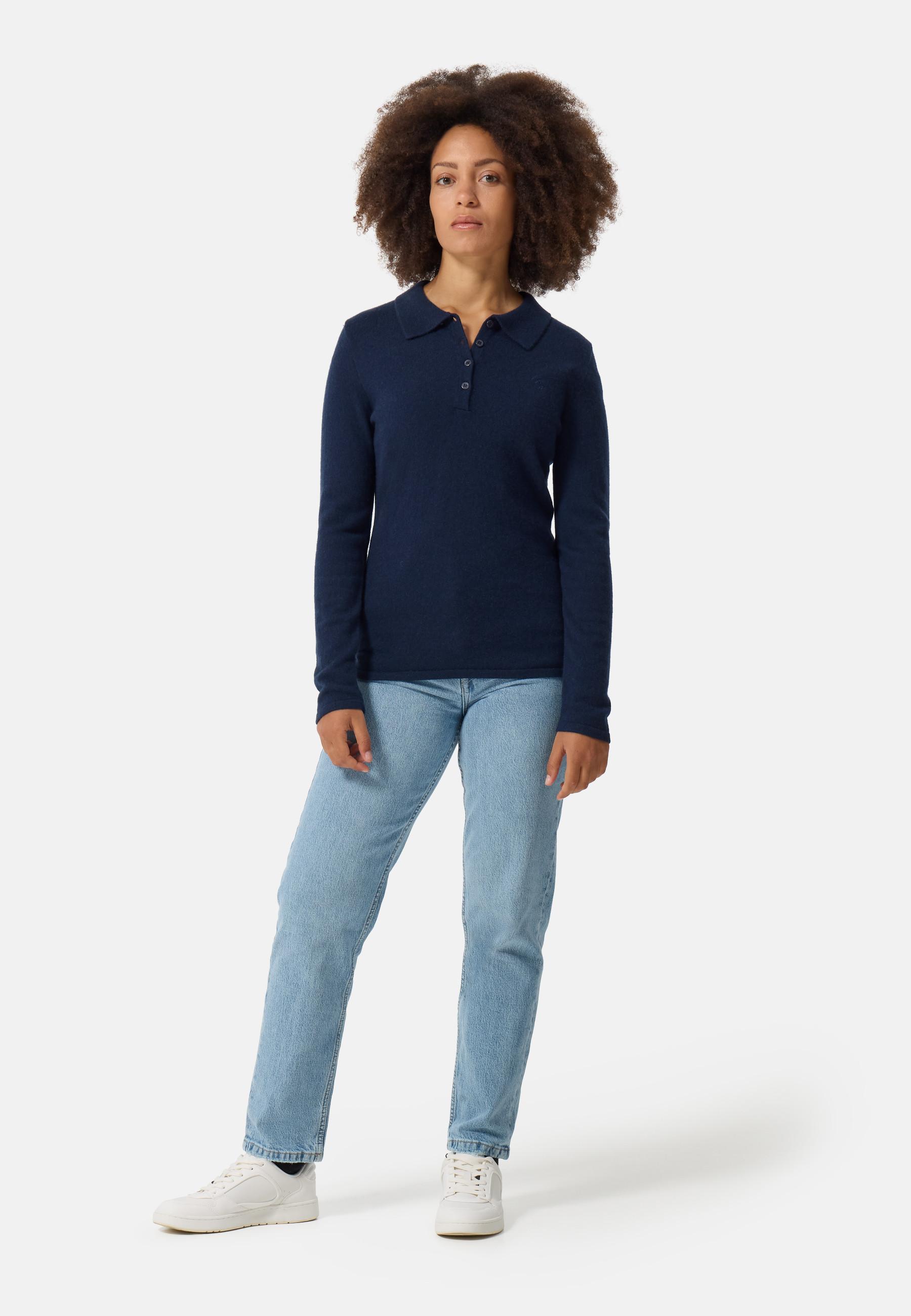 CASH-MERE.CH Kaschmir Poloshirt Langarm