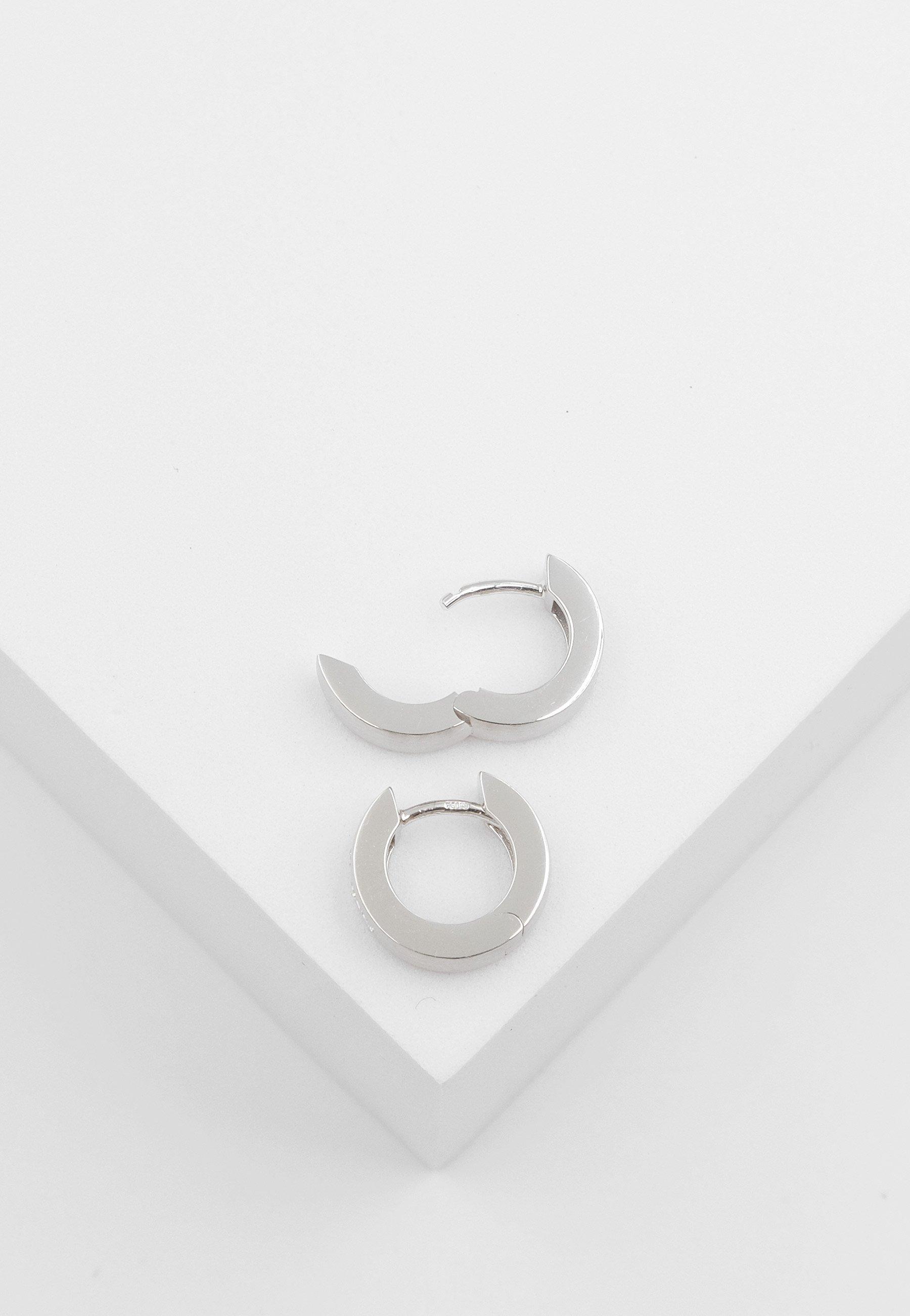 MUAU Schmuck Creolen Weissgold 750 Diamant 0.12ct. 14mm