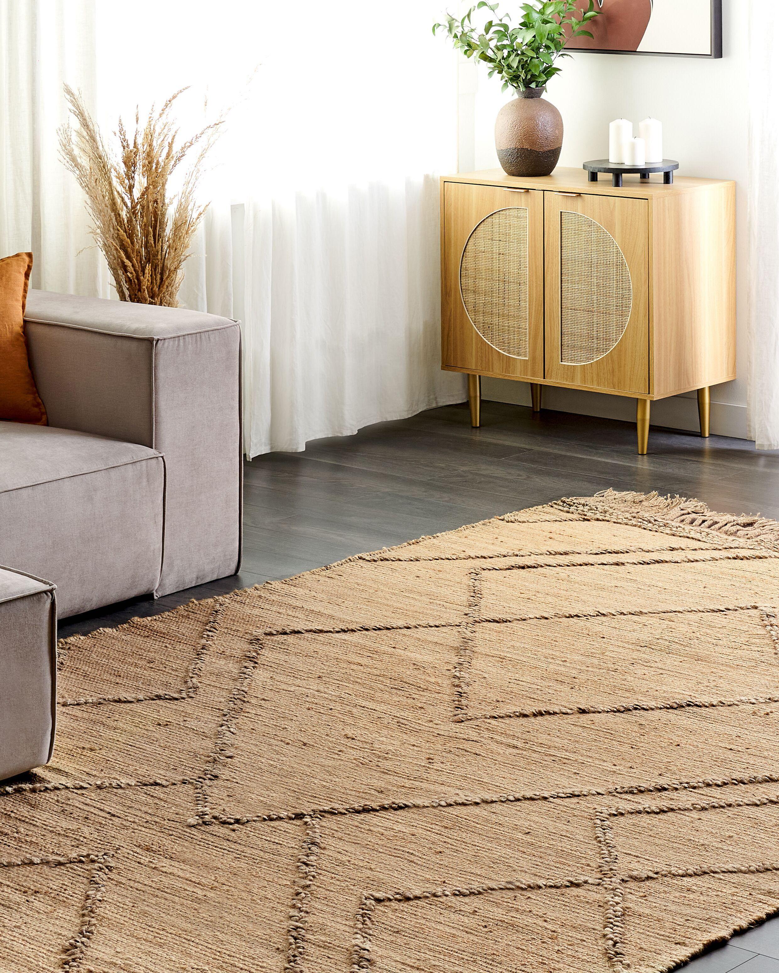 Beliani Teppich aus Jute Boho HANDERE