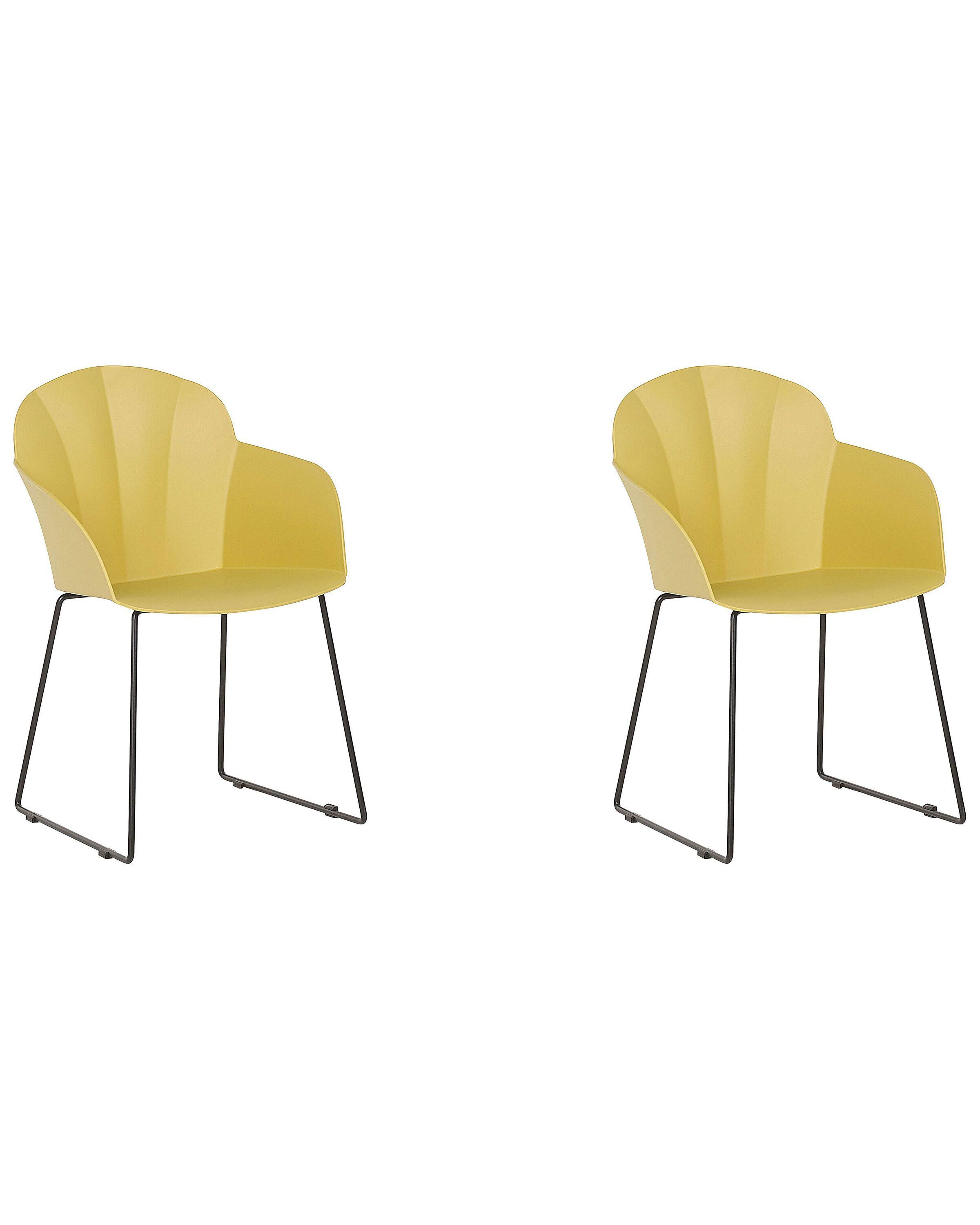 Beliani Esszimmerstuhl 2er Set aus Kunststoff Modern SYLVA