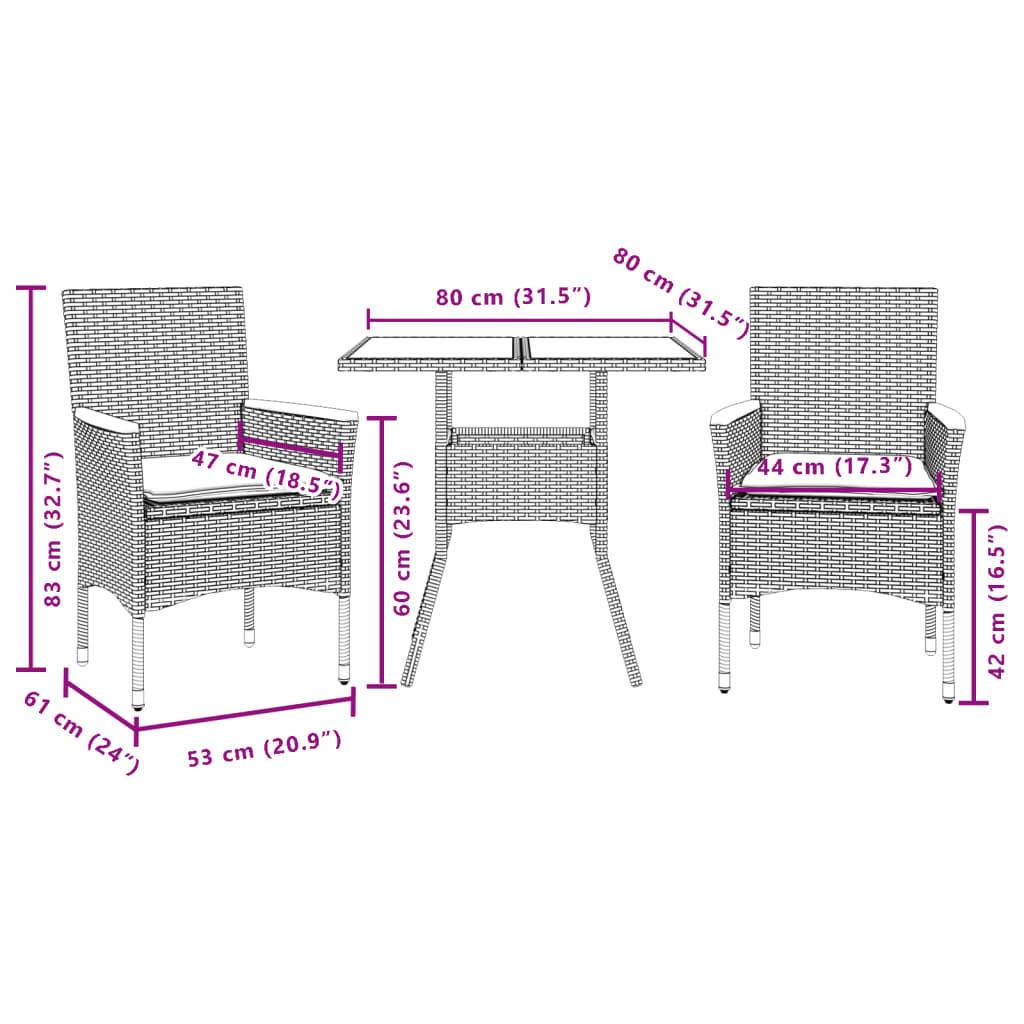 VidaXL Garten essgruppe poly-rattan
