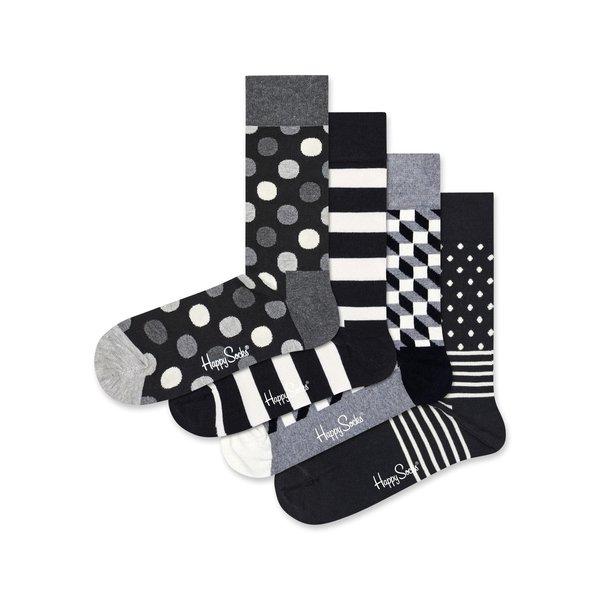 Happy Socks 4-Pack Classic Black & White Socks Gift Set Multipack,Socken Waden