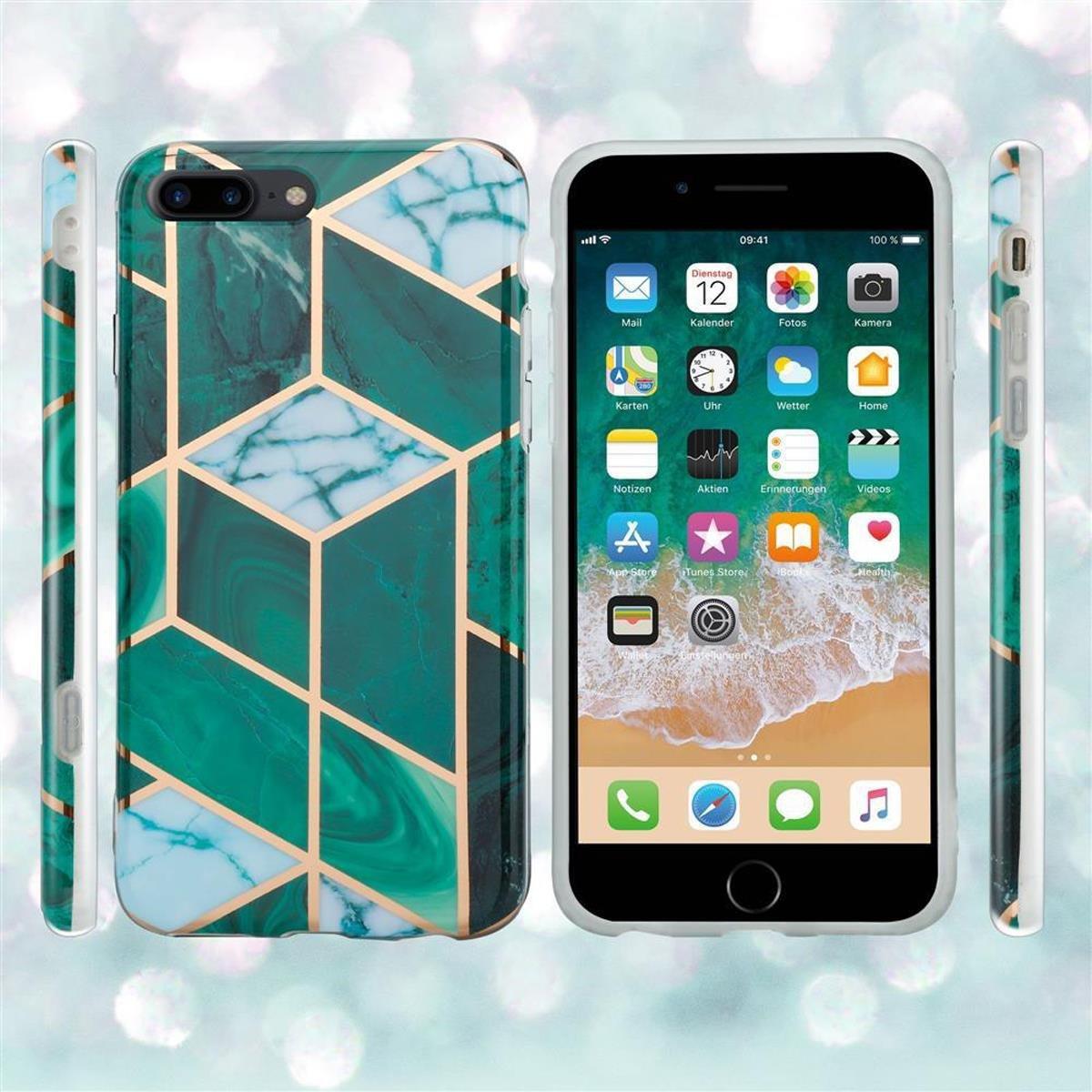 Cadorabo Hülle für Apple iPhone 7 PLUS 7S PLUS 8 PLUS aus TPU Silikon mit Muster Mosaik