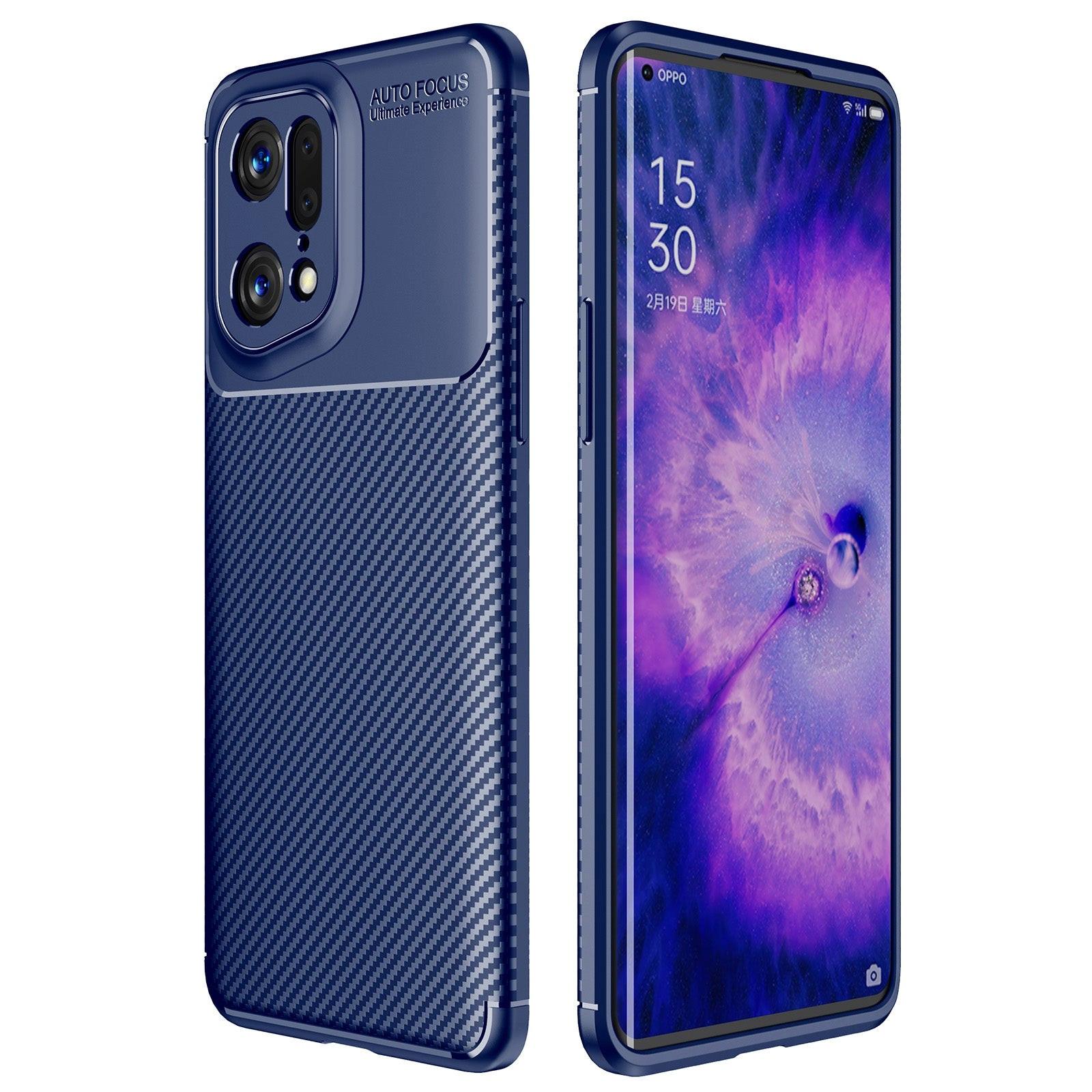 Cover-Discount OPPO Find X5 Pro - Carbon Fiber Case Blau