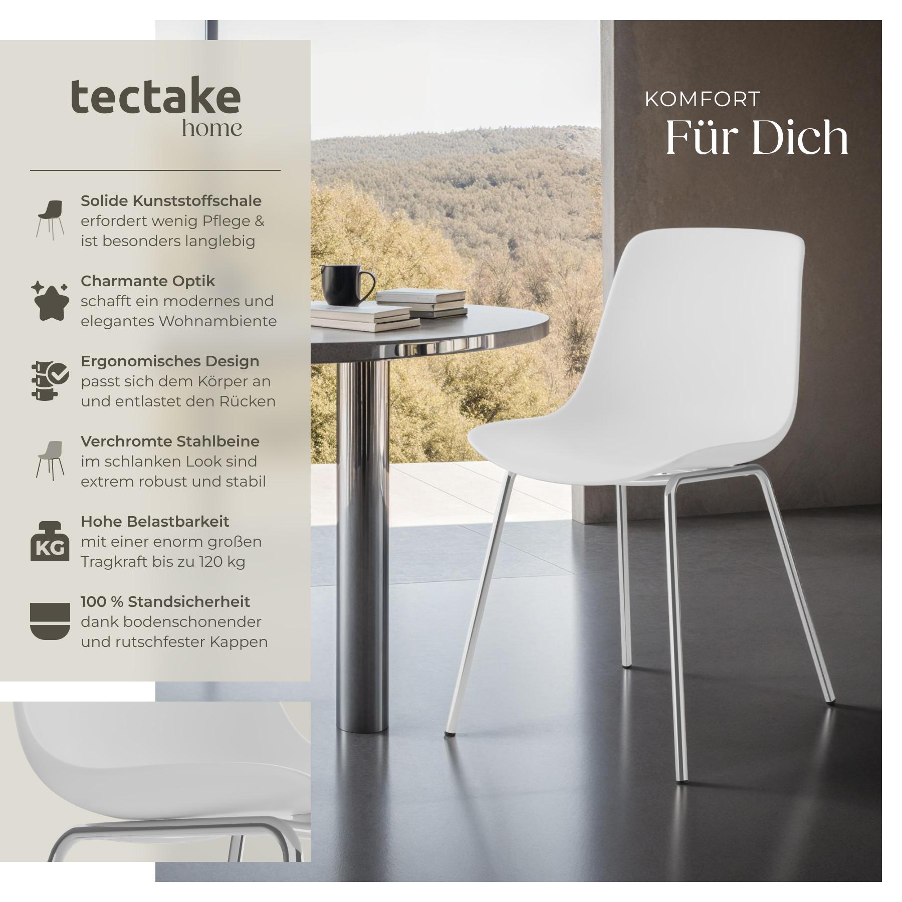 Tectake Kunststoffstühle Mave, ergonomisch, 120 kg