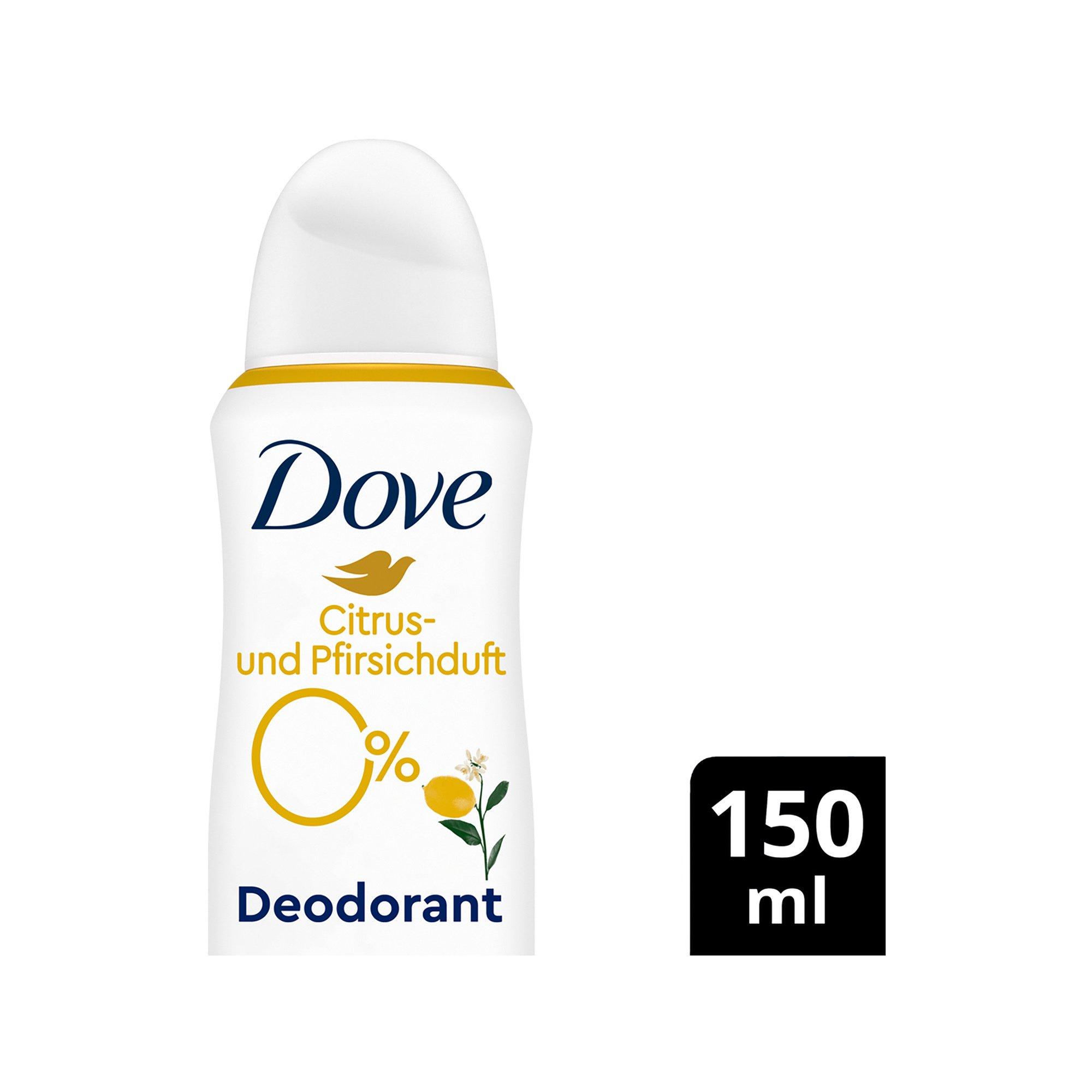 Dove Deo 0% Citrus Aerosol 0% Aluminiumsalze mit Zink-Komplex Citrus-und Pfirsichduft Deodorant-Spray