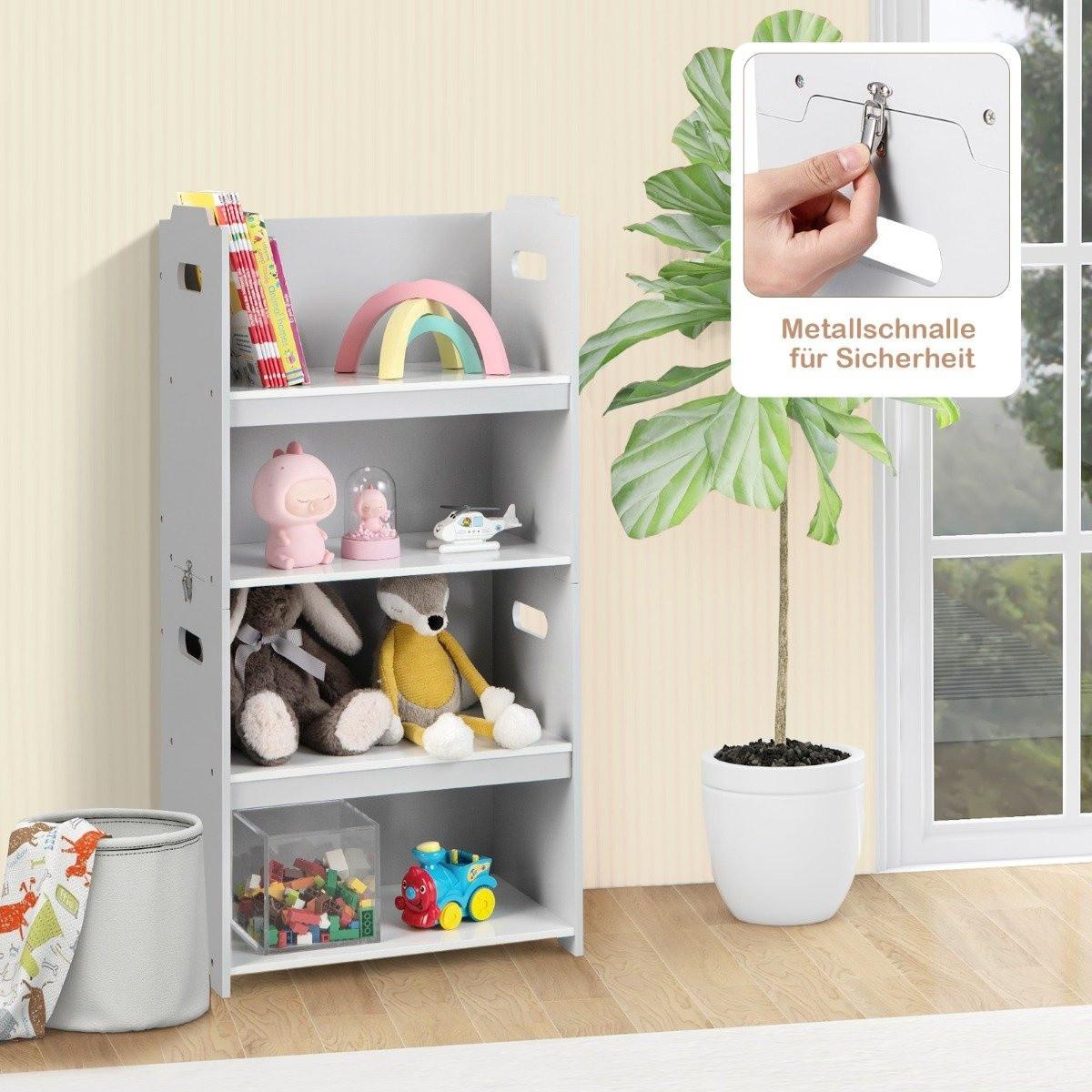 Northix 3-Teiliges Set aus Tisch & Stühlen für Kinder 4-in-1 Aktivitätstisch mit 2 Stapelbaren Stühlen Grau & Weiß