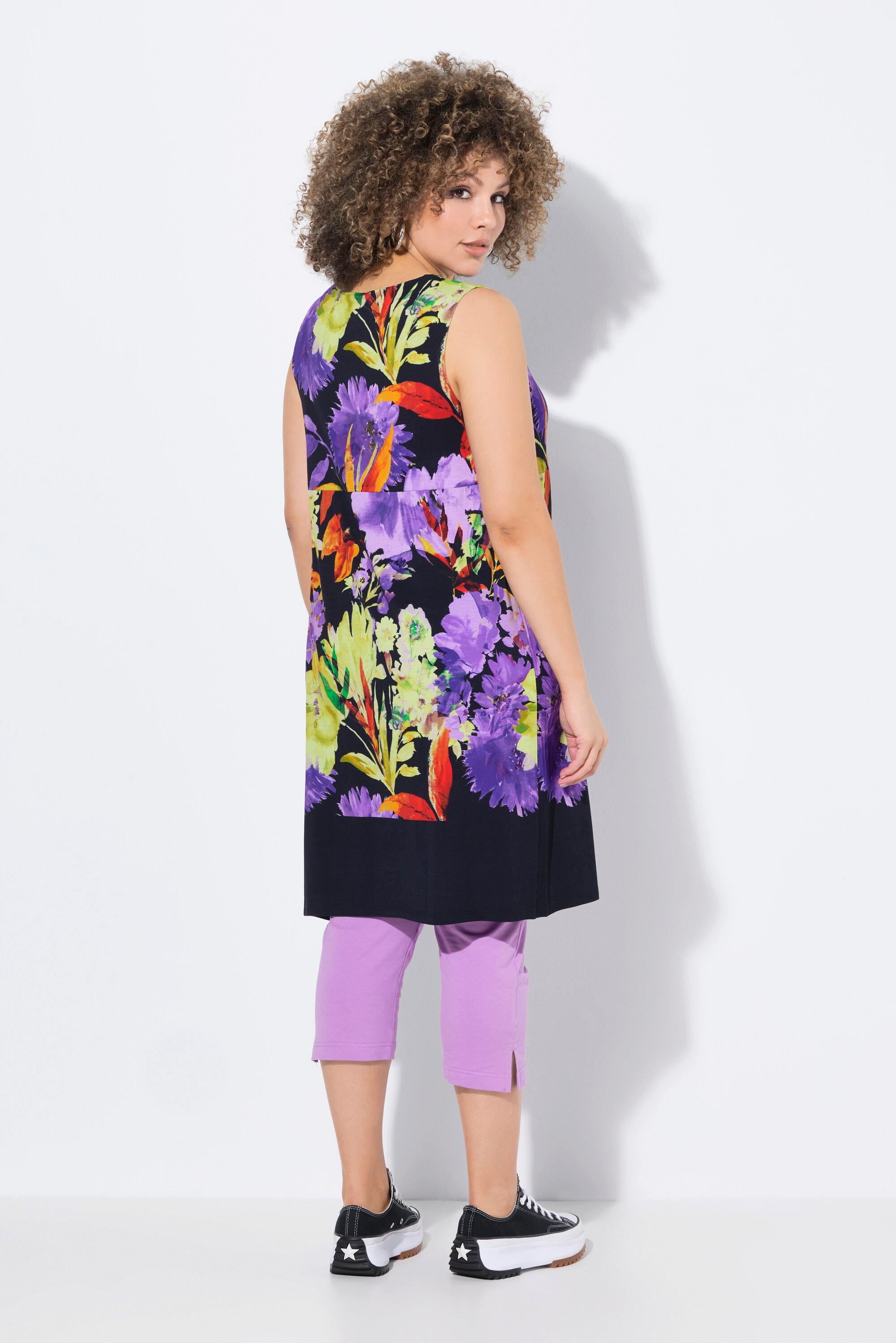 Ulla Popken Bedrucktes A-Linien Jerseykleid ärmellos