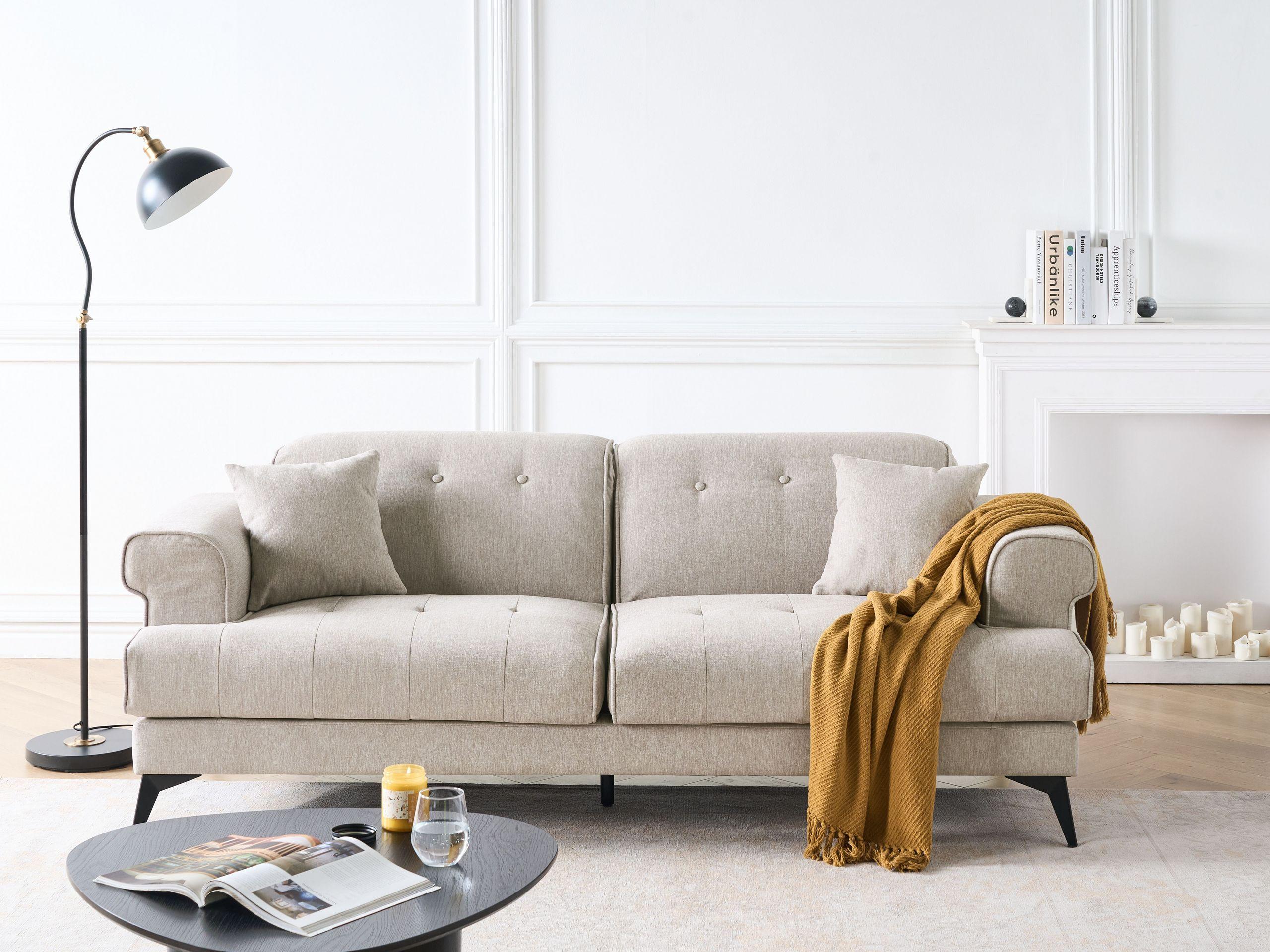 Beliani 3 Sitzer Sofa aus Polyester Minimalistisch SKIVE