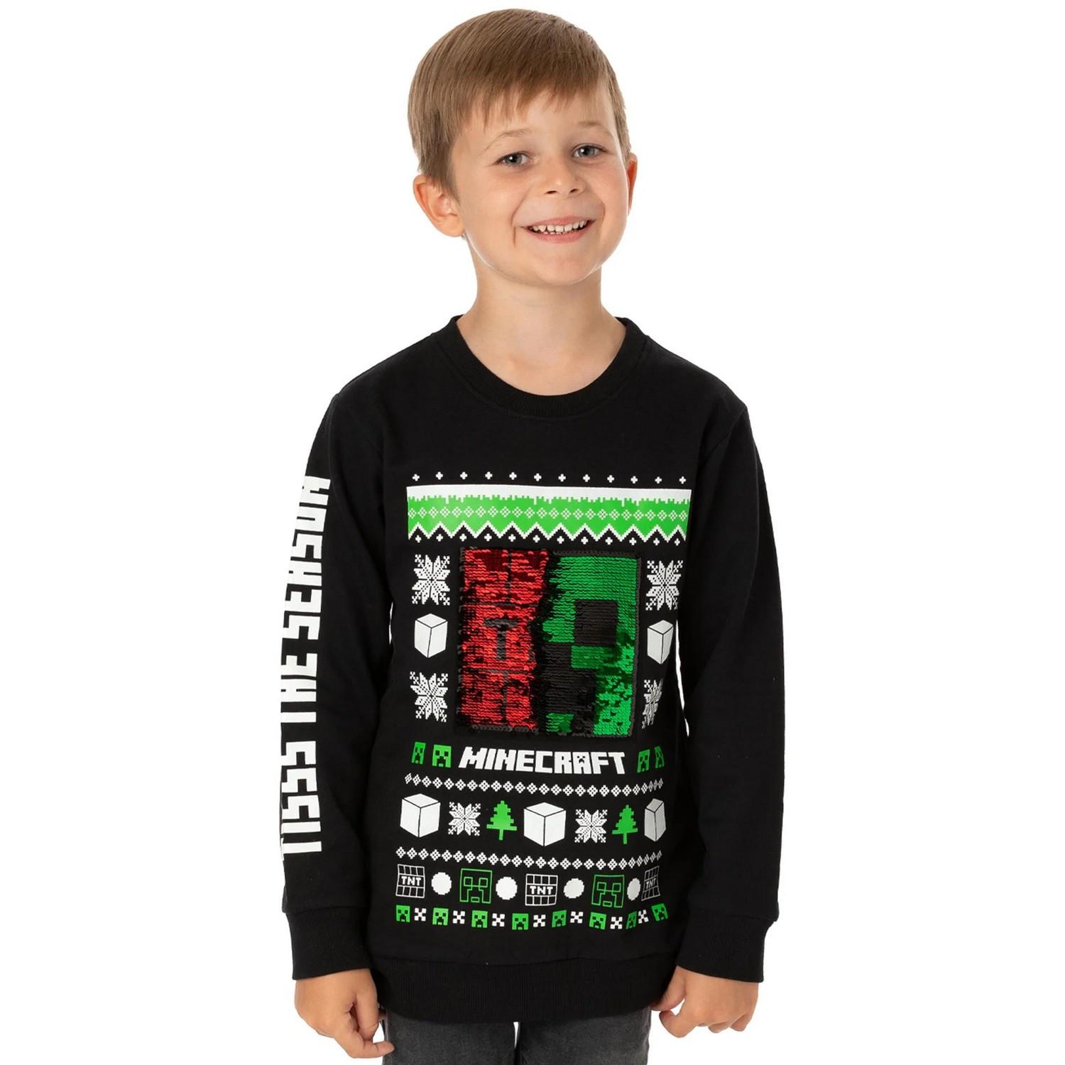MINECRAFT Pullover Pailletten  weihnachtliches Design