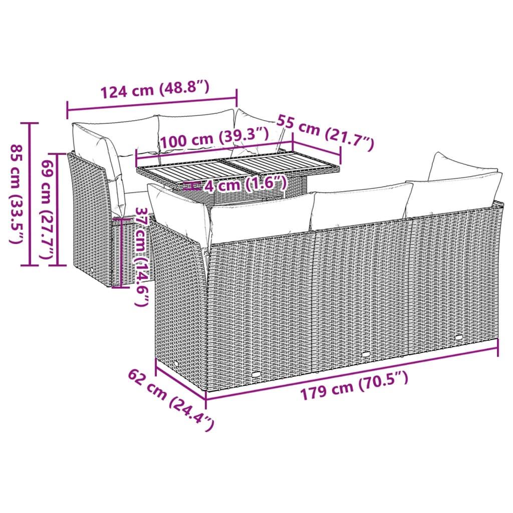 VidaXL Garten sofagarnitur poly-rattan