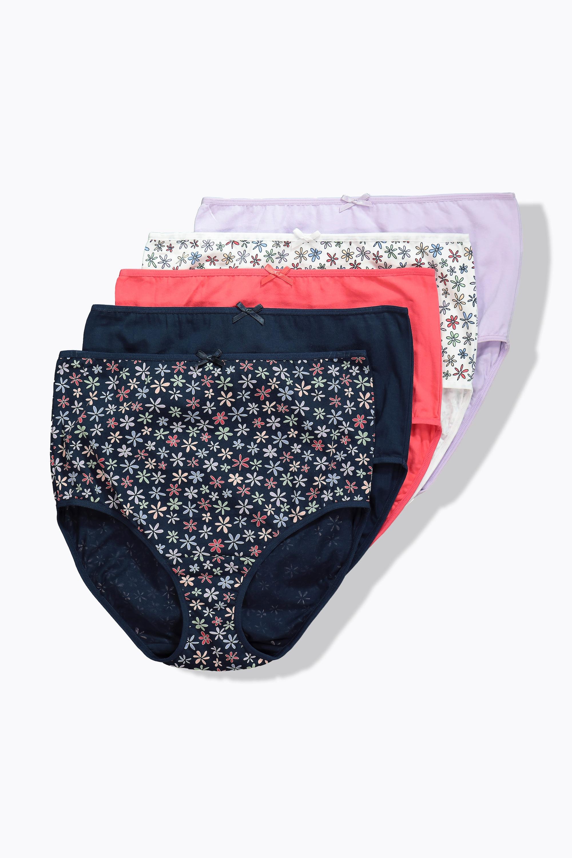 Ulla Popken Maxislips, 5er-Pack, Blüten