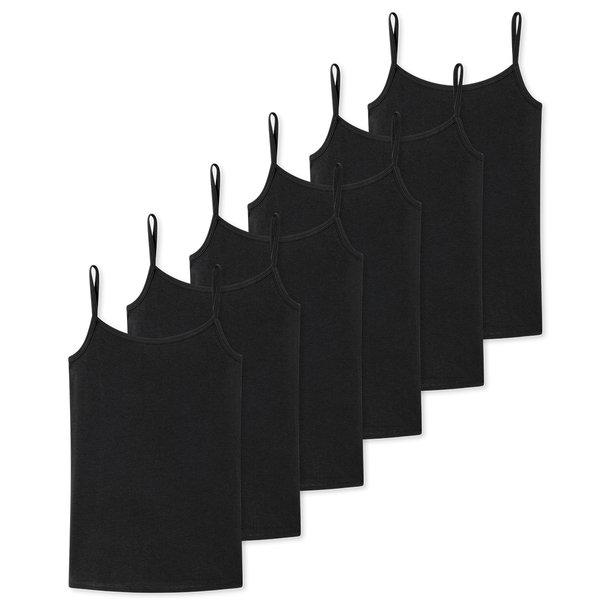 Schiesser 6er Pack Teens Girls 95/5 Organic Cotton - Spaghetti-Tops / Unterhemden