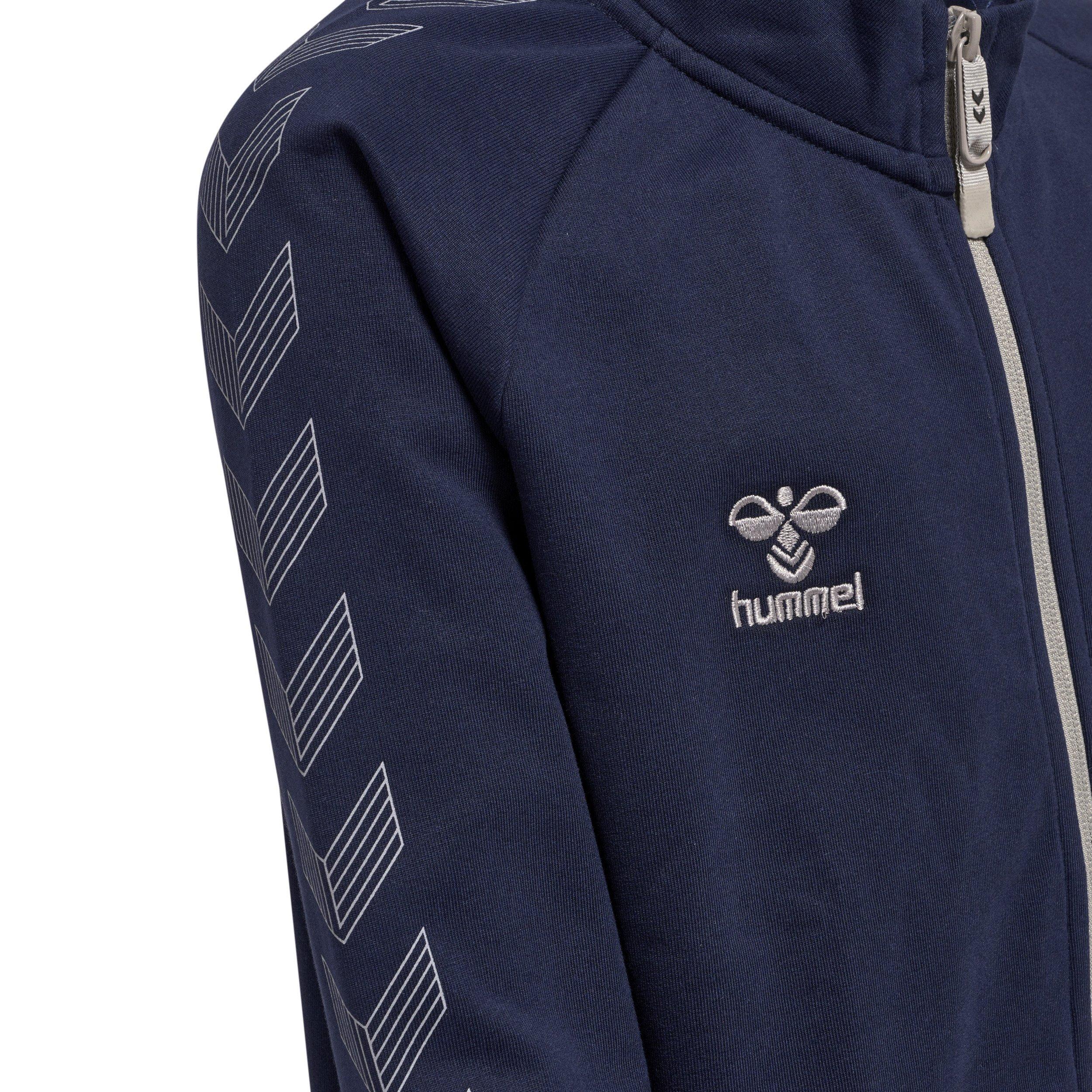 Hummel kinder baumwoll-trainingsjacke mit reißverschluss move grid