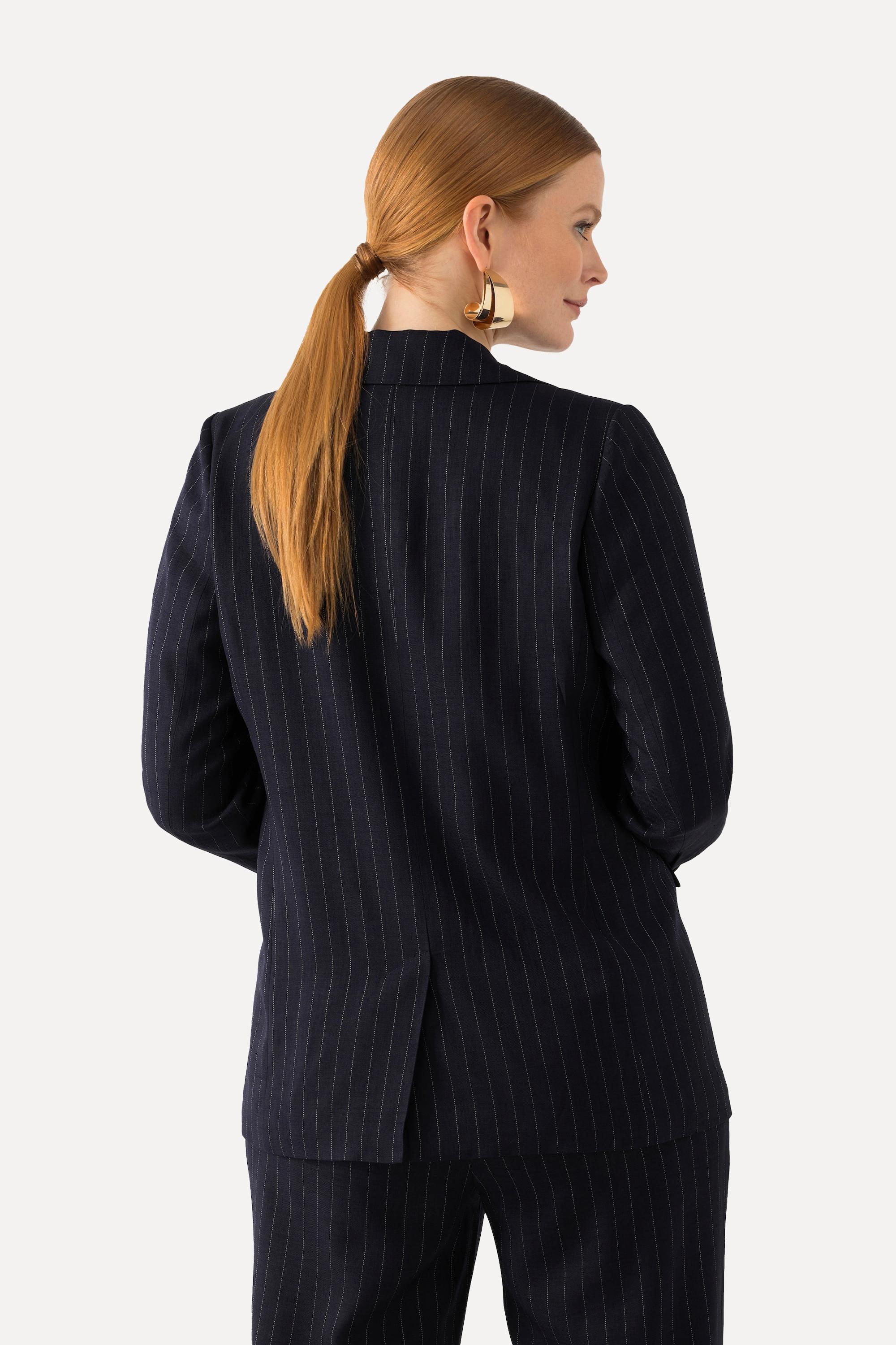 Ulla Popken Blazer, Nadelstreifen, Reverskragen, Rückenschlitz