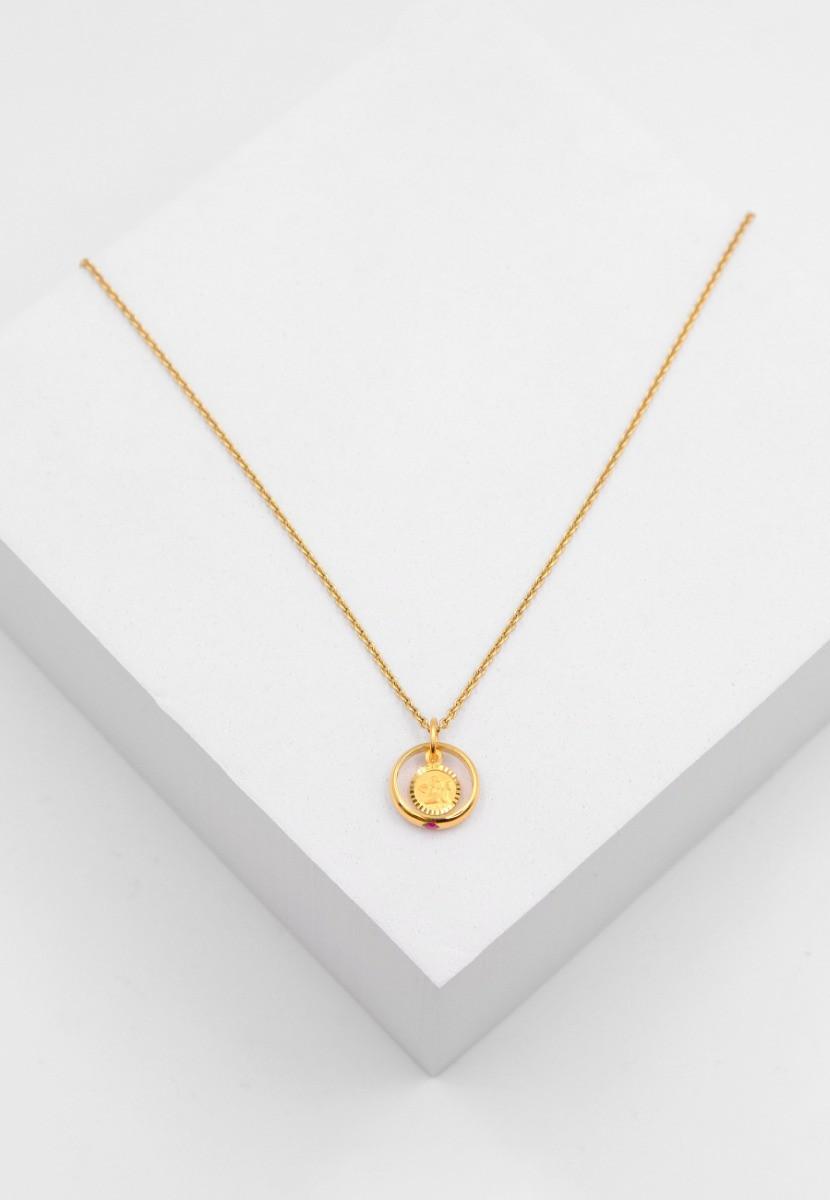 MUAU Schmuck Anhänger Taufring Gelbgold 750 Rubin