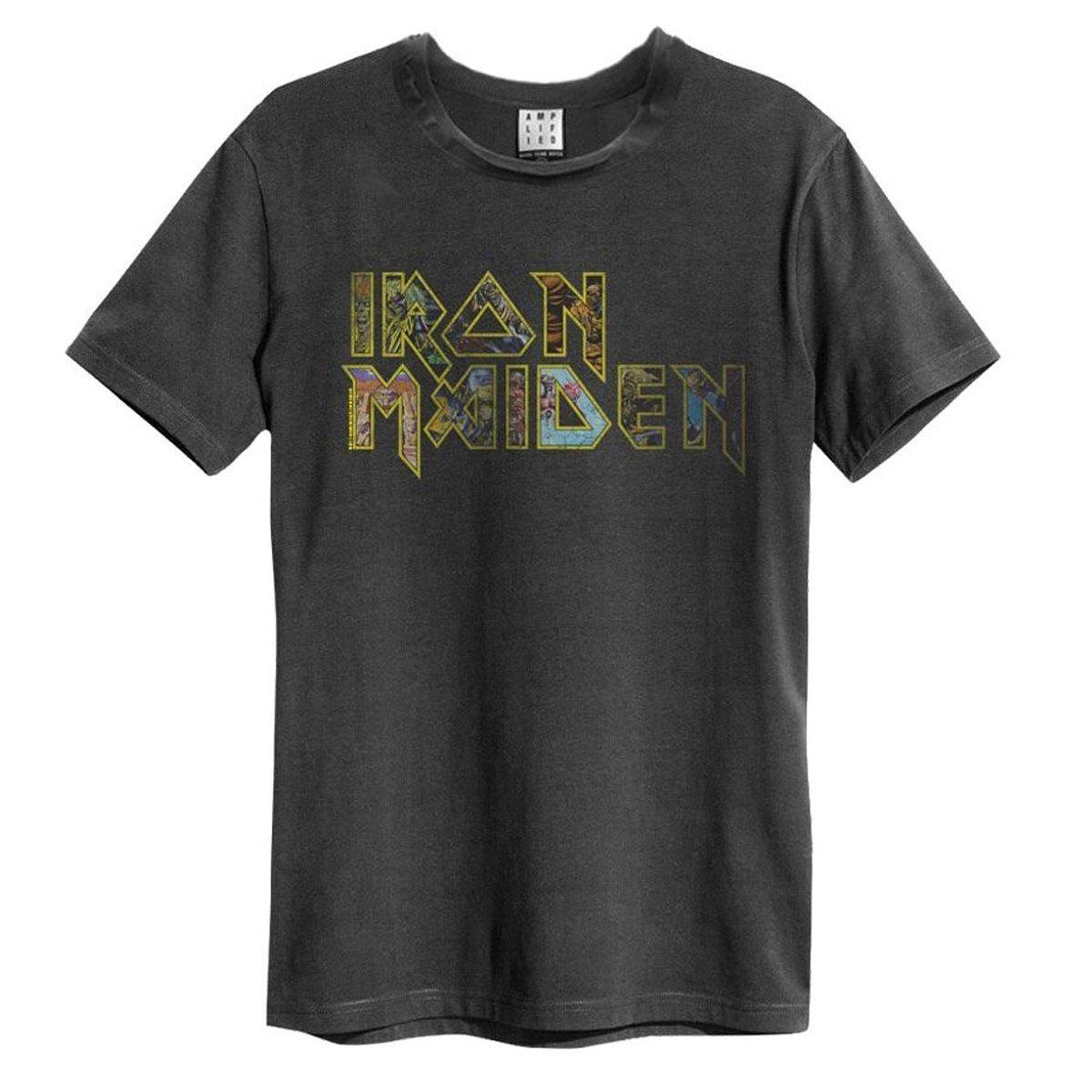 Amplified Iron Maiden Logo Print T-Shirt