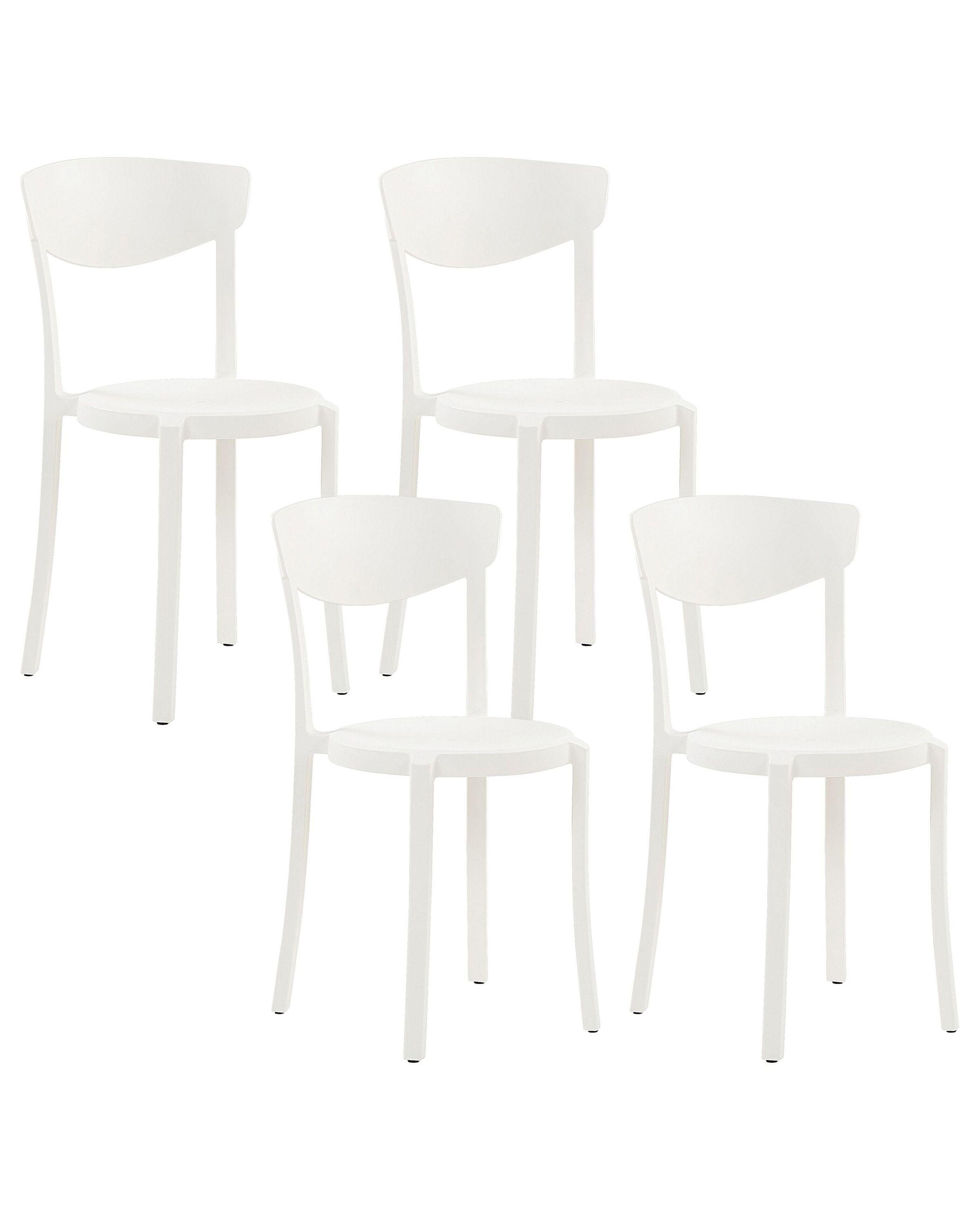 Beliani Gartenstuhl 4er Set aus Kunststoff Skandinavisch VIESTE