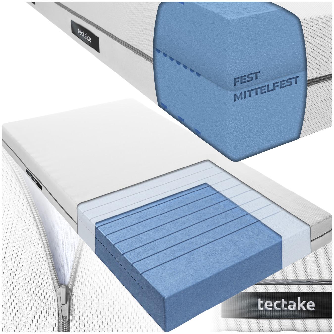 Tectake Matratze Komfortschaum mit 2 Härtegraden (H2 & H3)